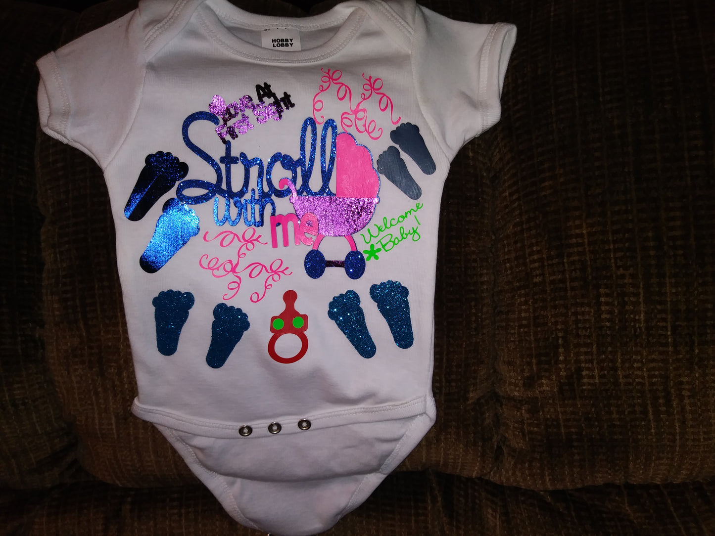 Stroll with me baby girl Oneies.
