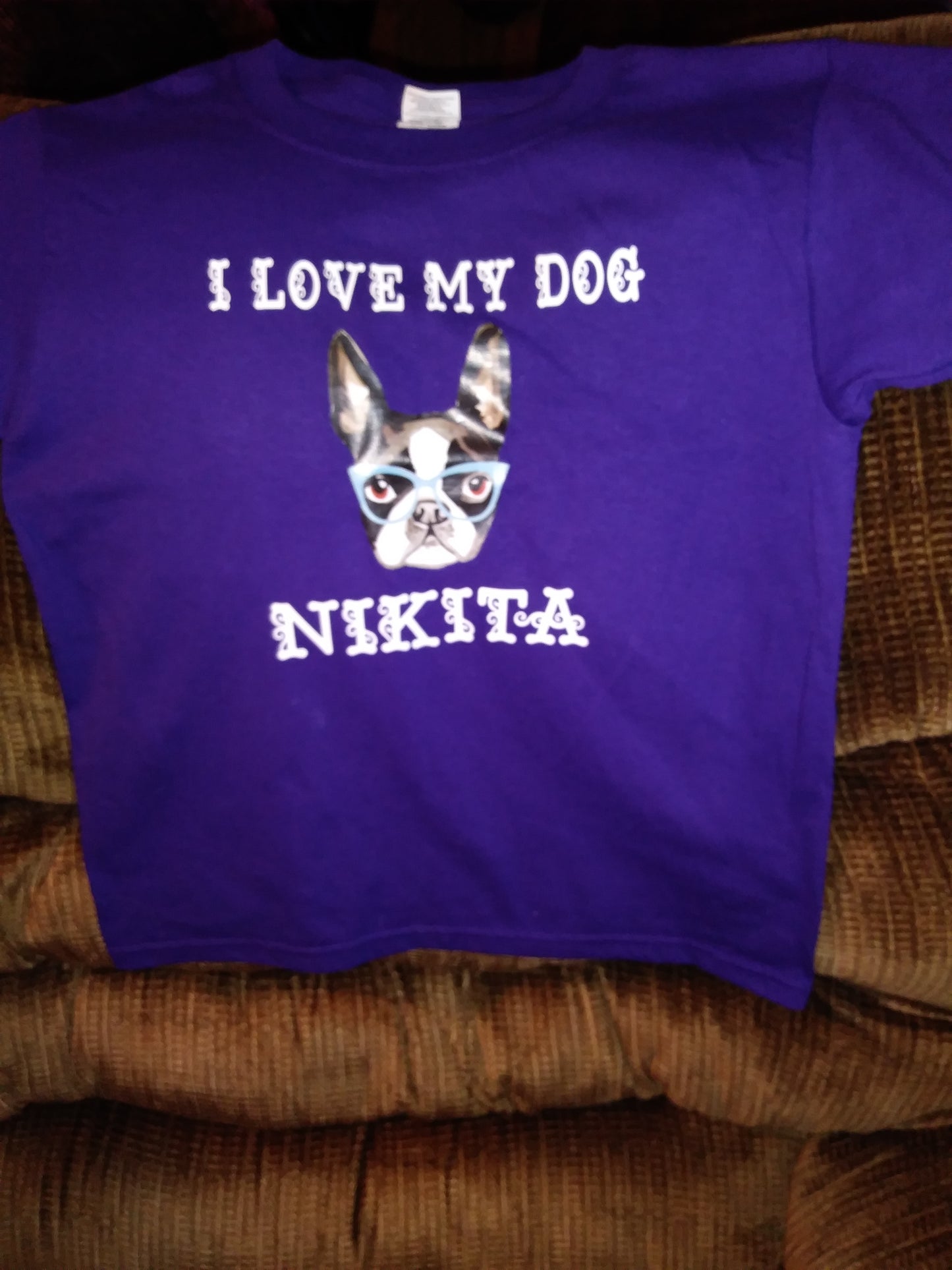 I love my dog little girl shirt