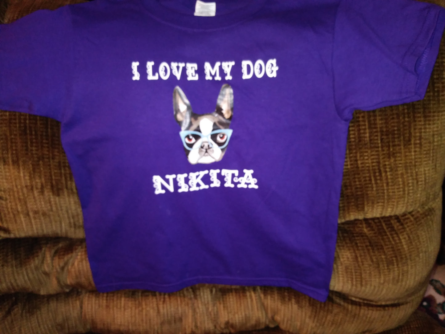 I love my dog little girl shirt