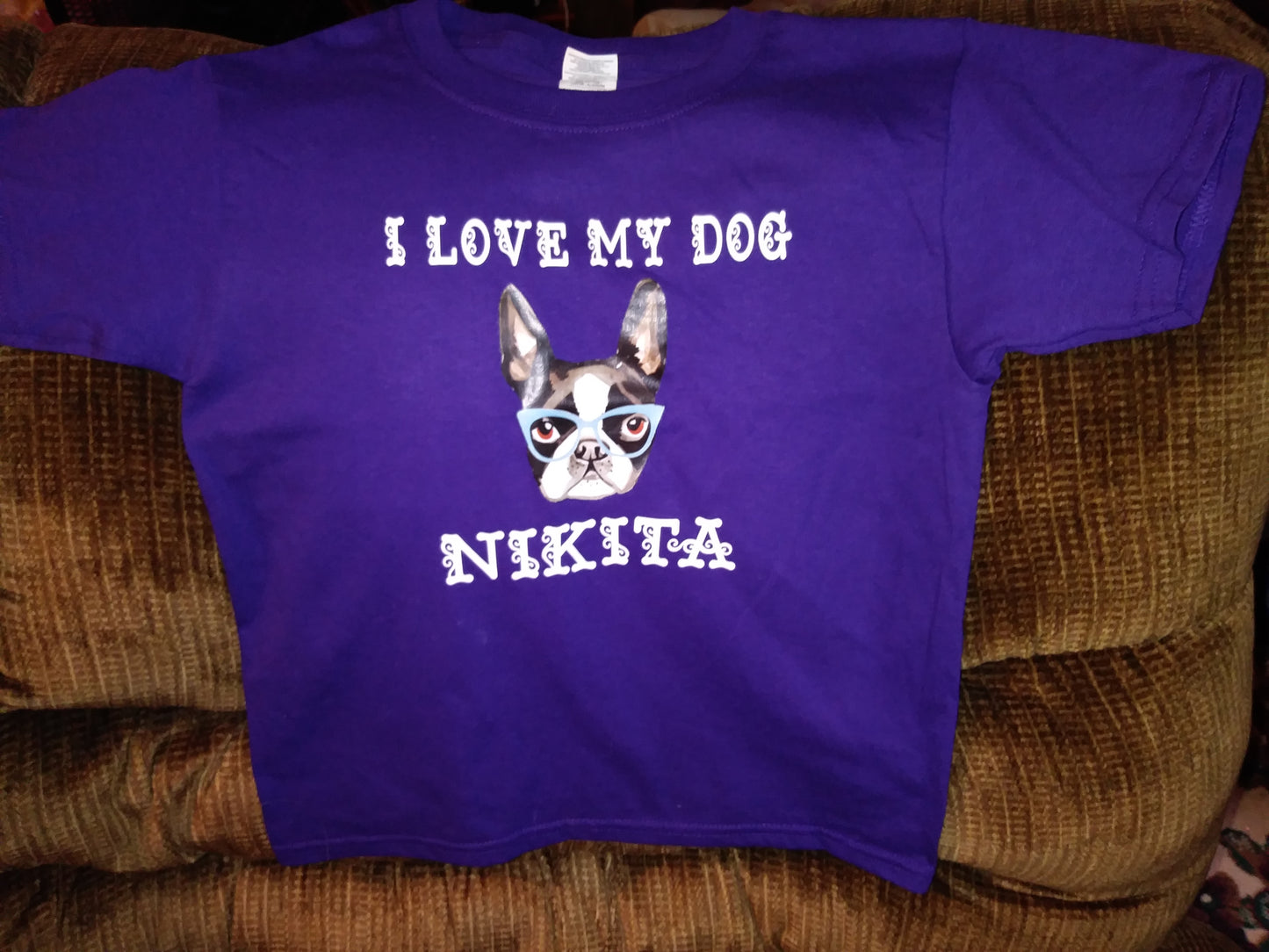 I love my dog little girl shirt