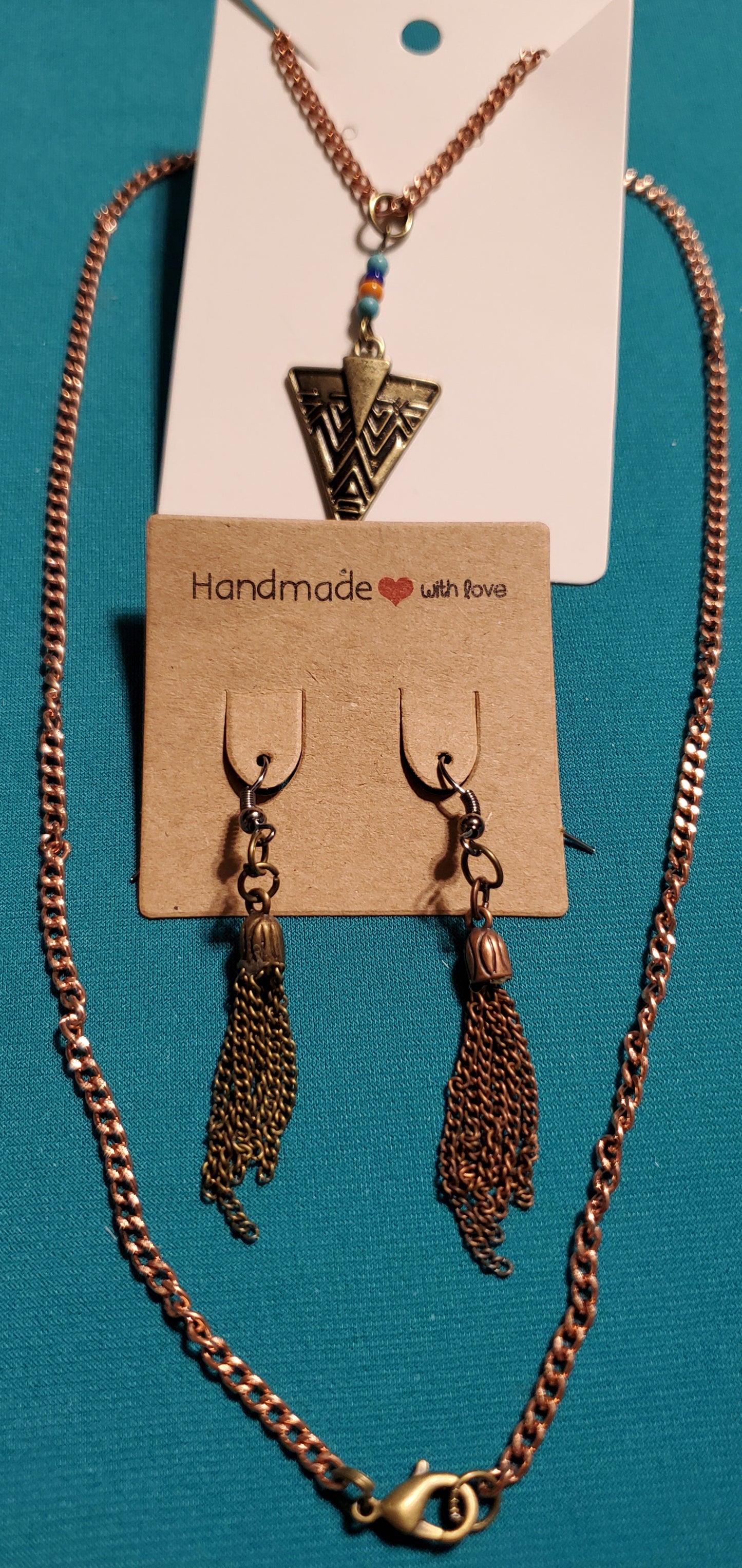 Bronze plated arrowhead necklace