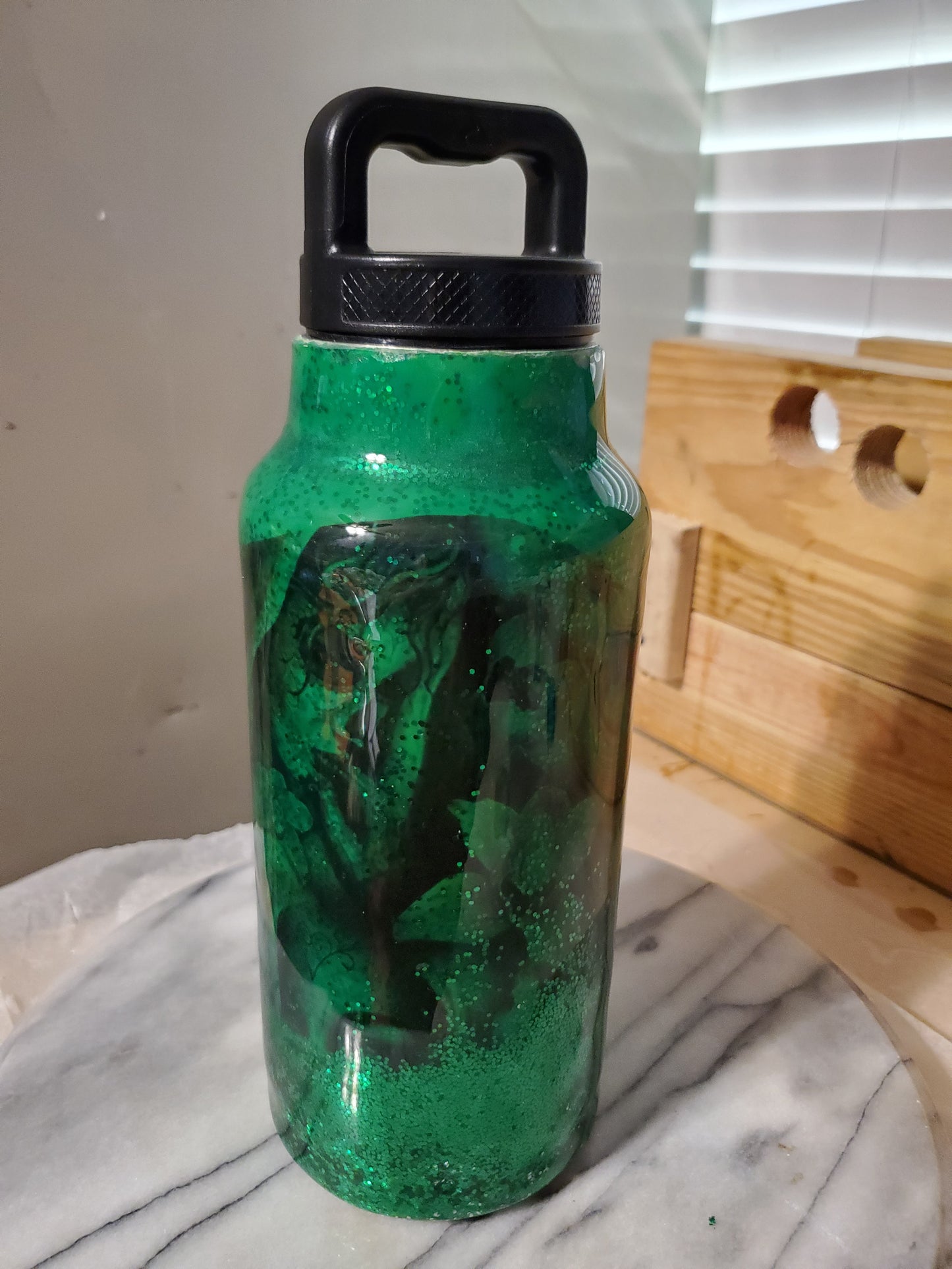 36 oz Spooky lady Double walled insulated Stainless steel water bottle
