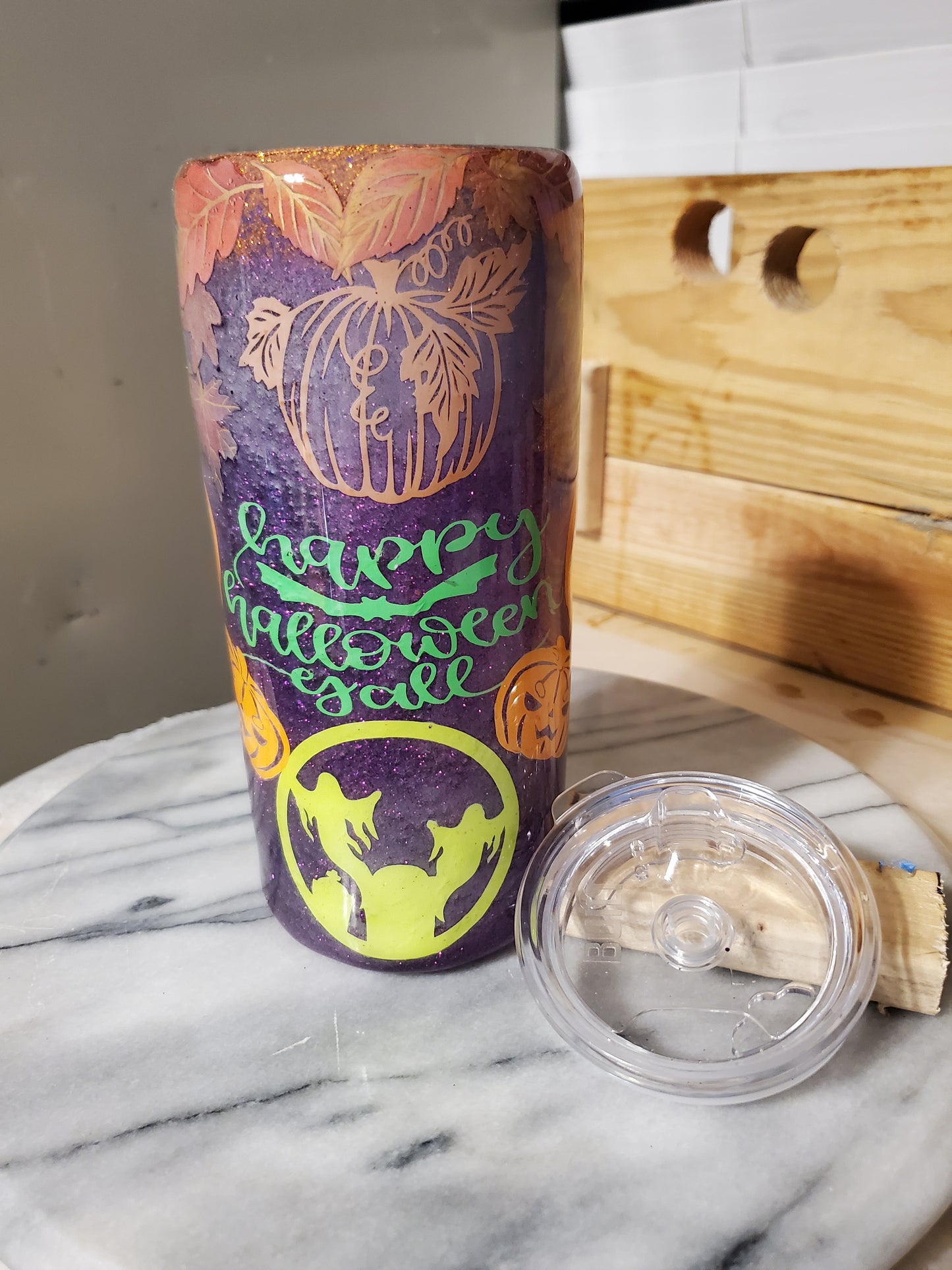 20 oz Spooky Foggy Happy Halloween Double Walled Stainless steel tumbler cup