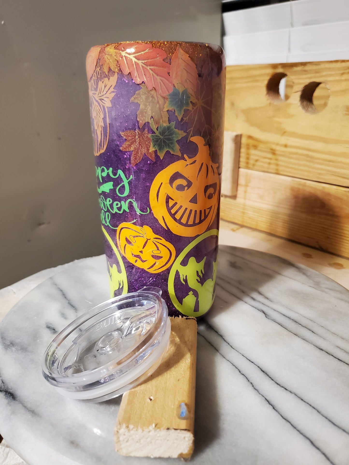 20 oz Spooky Foggy Happy Halloween Double Walled Stainless steel tumbler cup