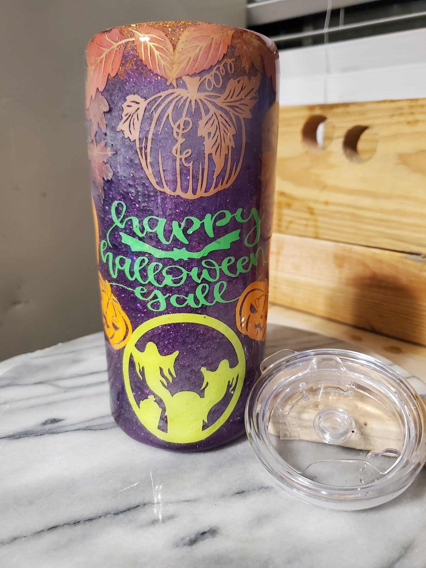 20 oz Spooky Foggy Happy Halloween Double Walled Stainless steel tumbler cup