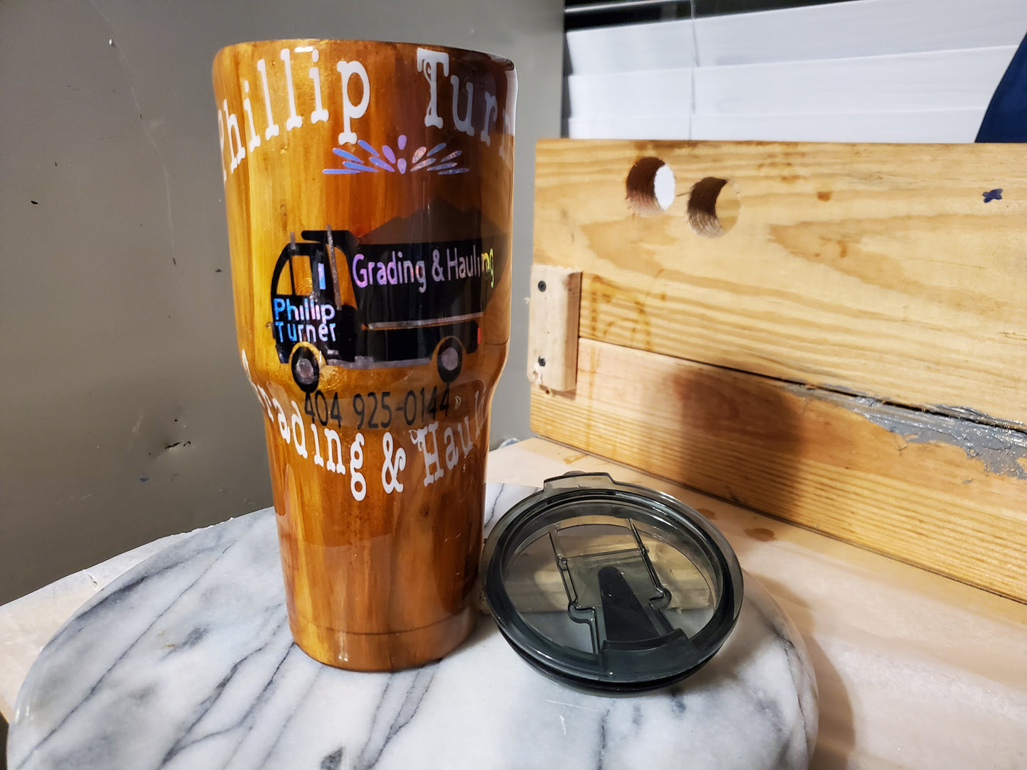 30 0z My business logo Double walled insulated Stainless steel tumbler cup