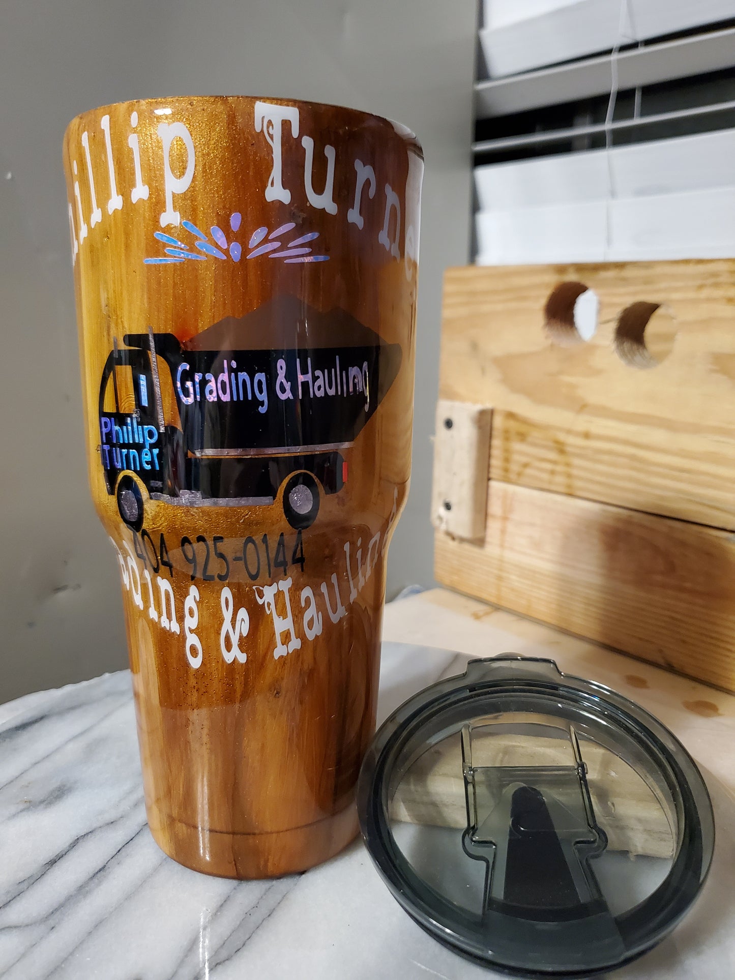 30 0z My business logo Double walled insulated Stainless steel tumbler cup