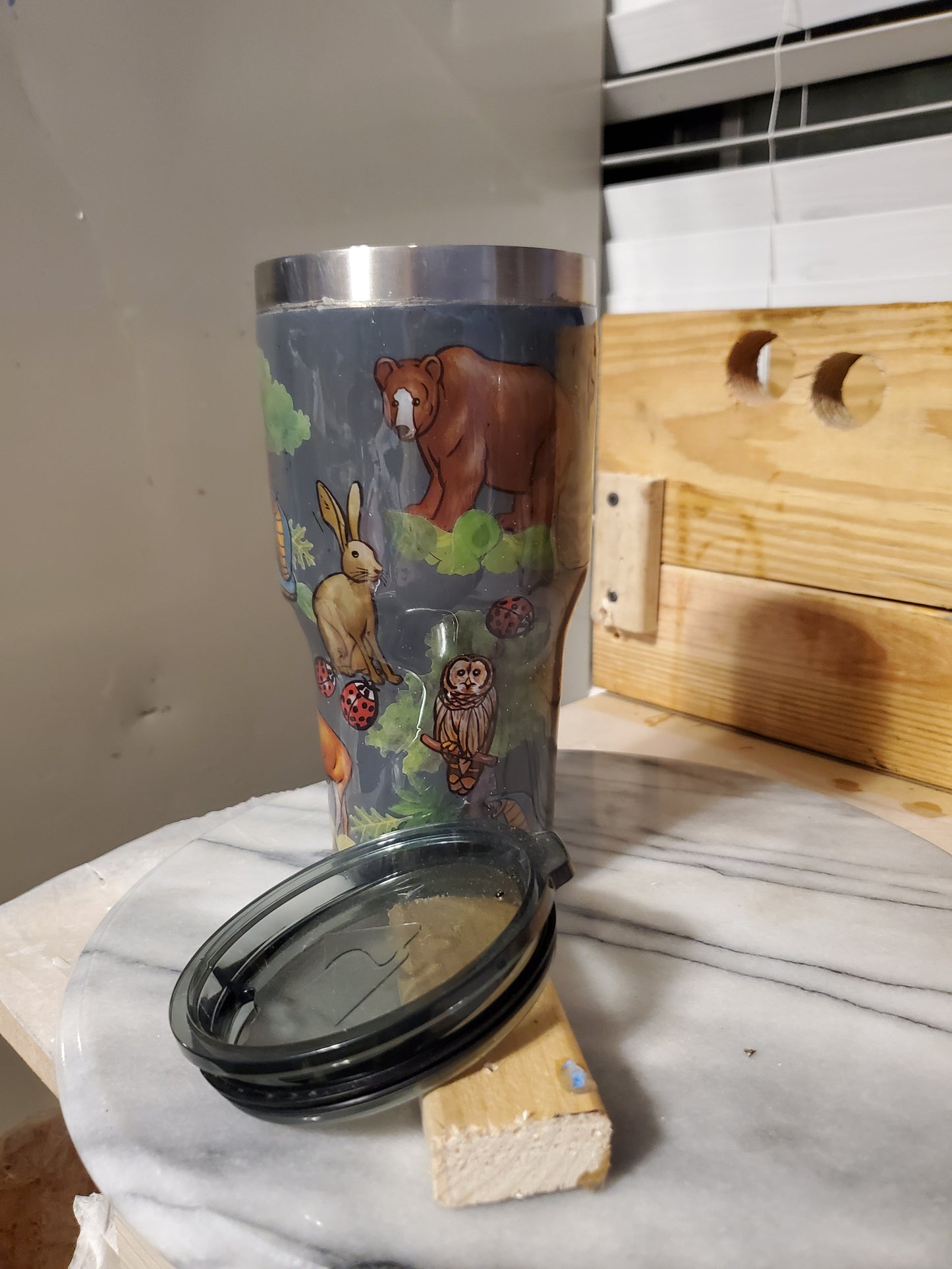 30 0z My Zoo Double walled insulated Stainless steel tumbler cup