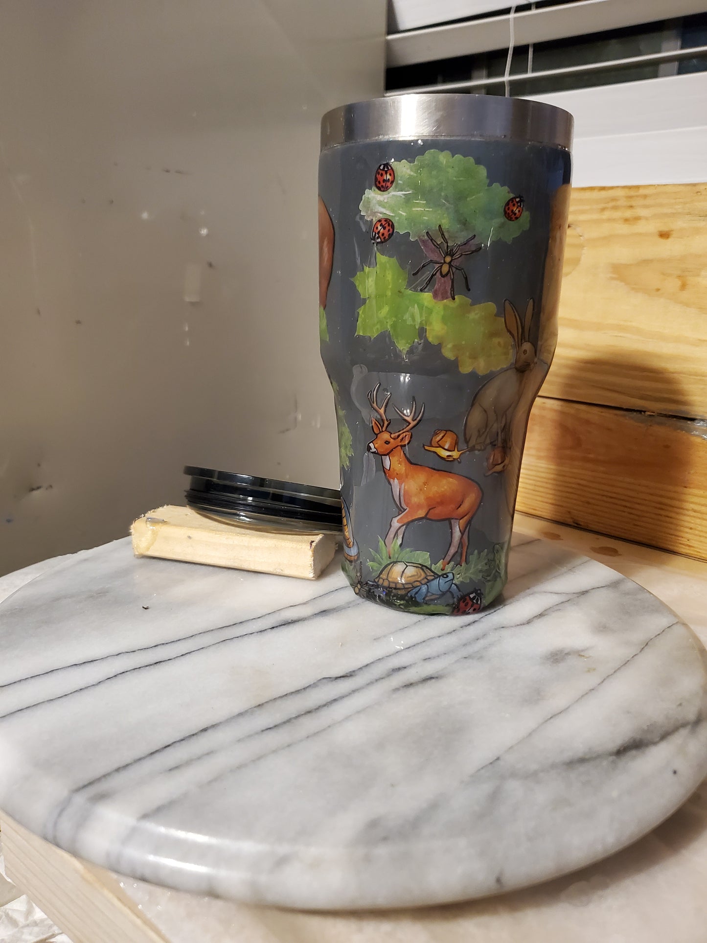 30 0z My Zoo Double walled insulated Stainless steel tumbler cup