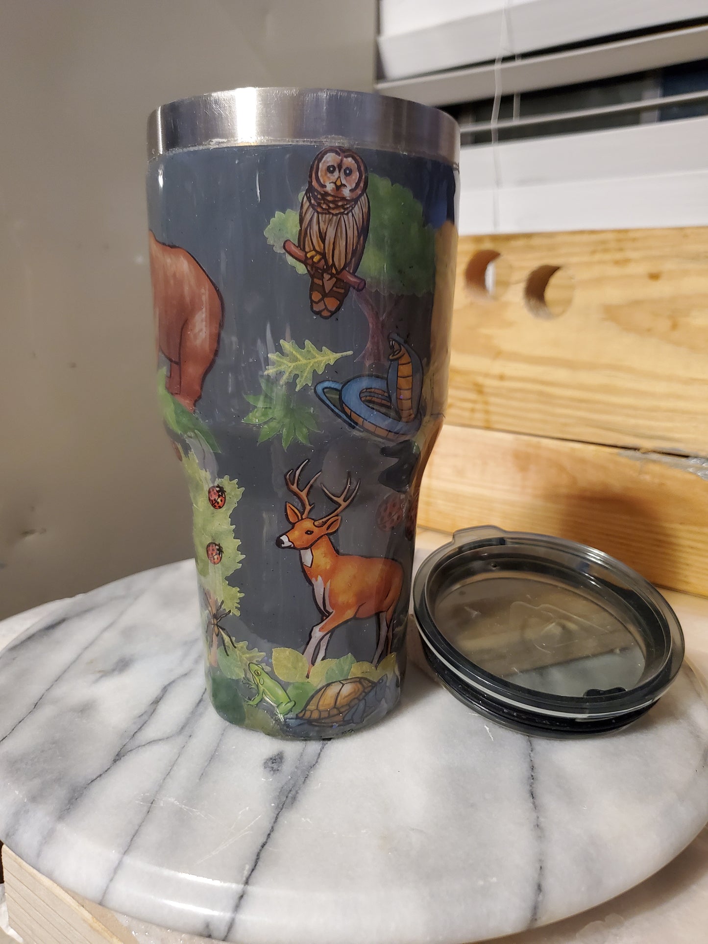 30 0z My Zoo Double walled insulated Stainless steel tumbler cup