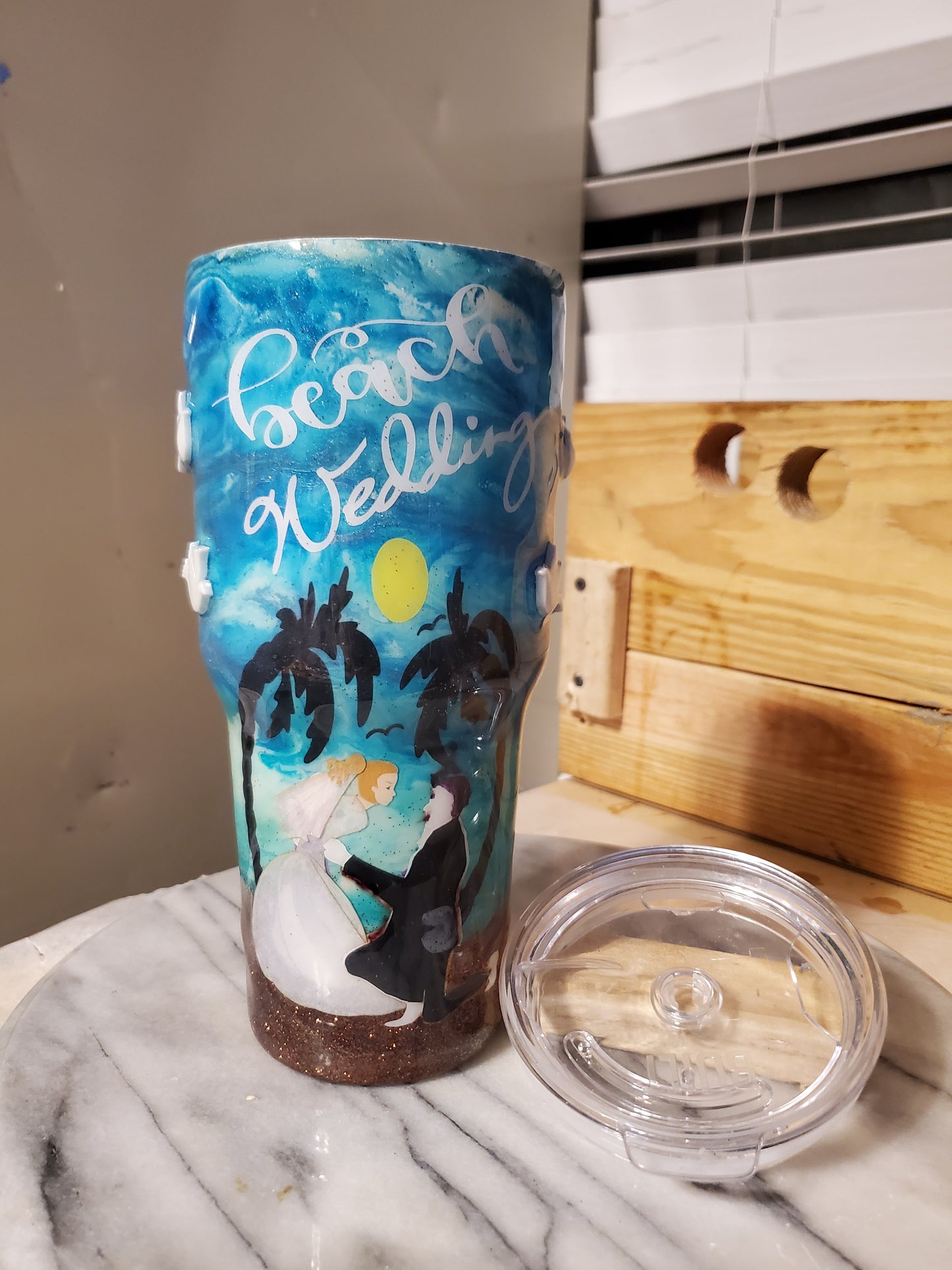 Beach Wedding 30 0z Stainless steel tumbler cup