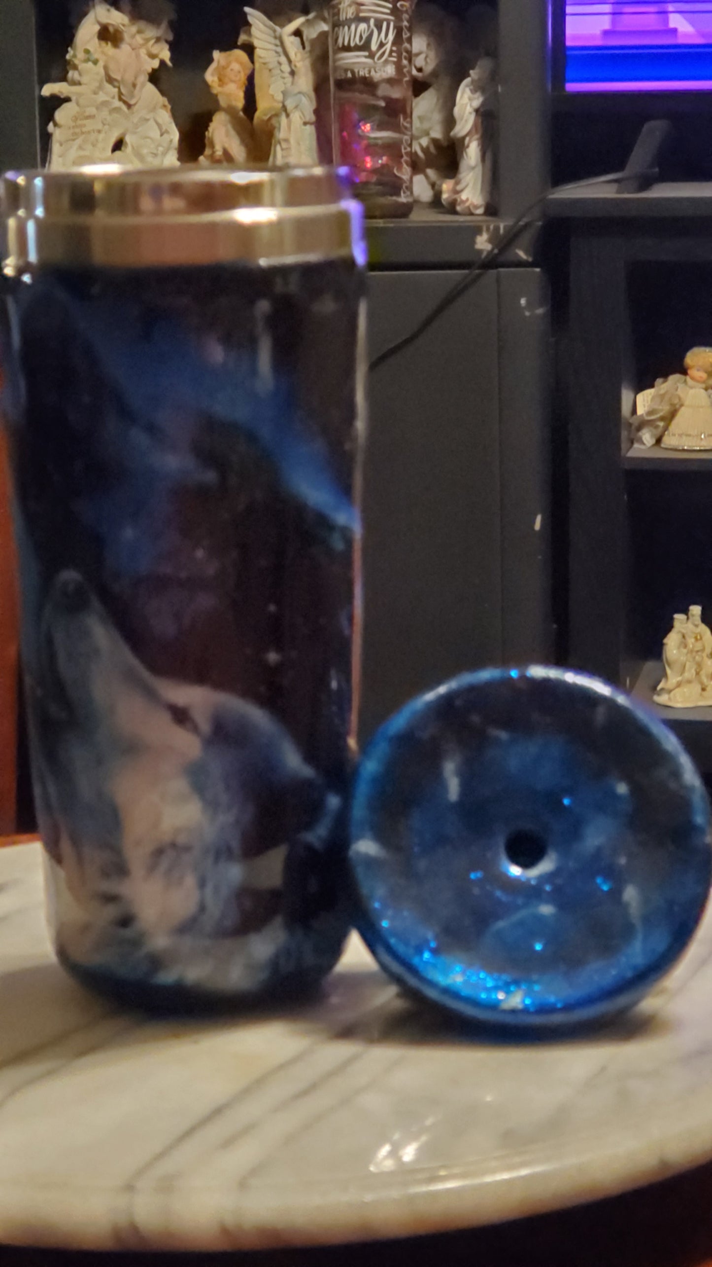 30 oz Howling at the moon stainless steel tumbler cup