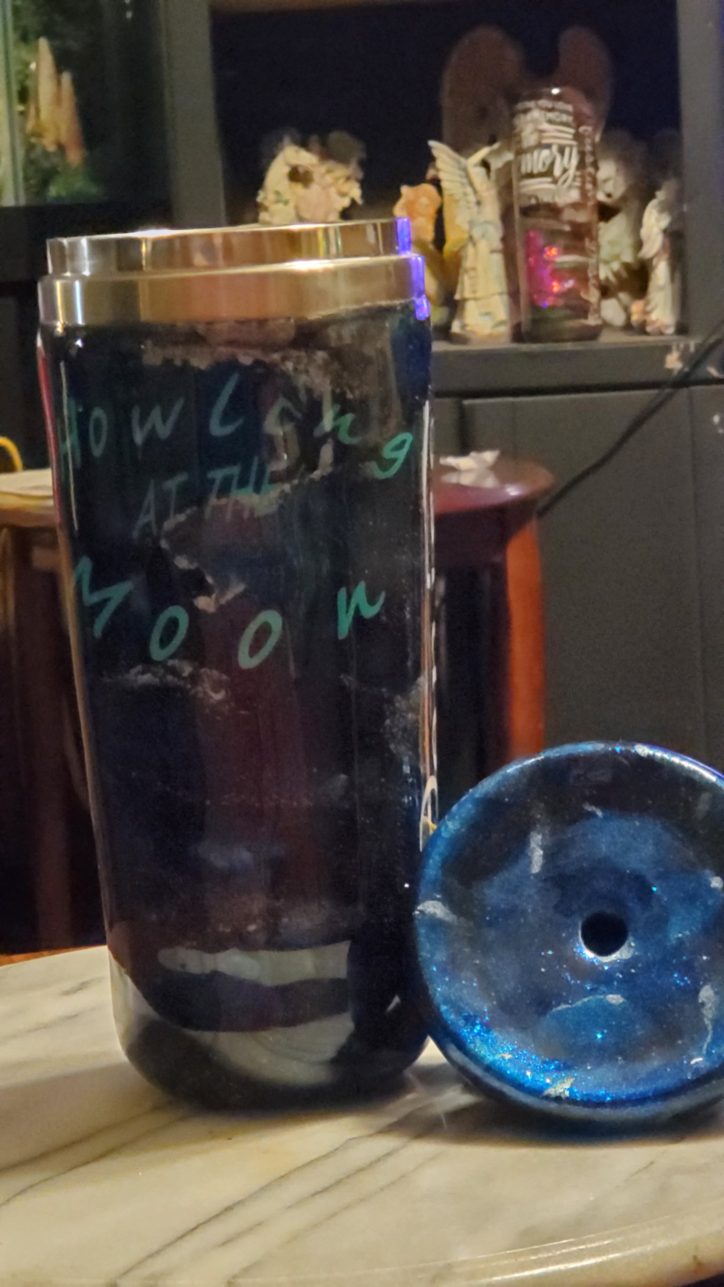 30 oz Howling at the moon stainless steel tumbler cup
