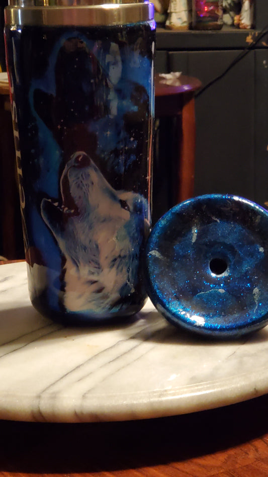 30 oz Howling at the moon stainless steel tumbler cup