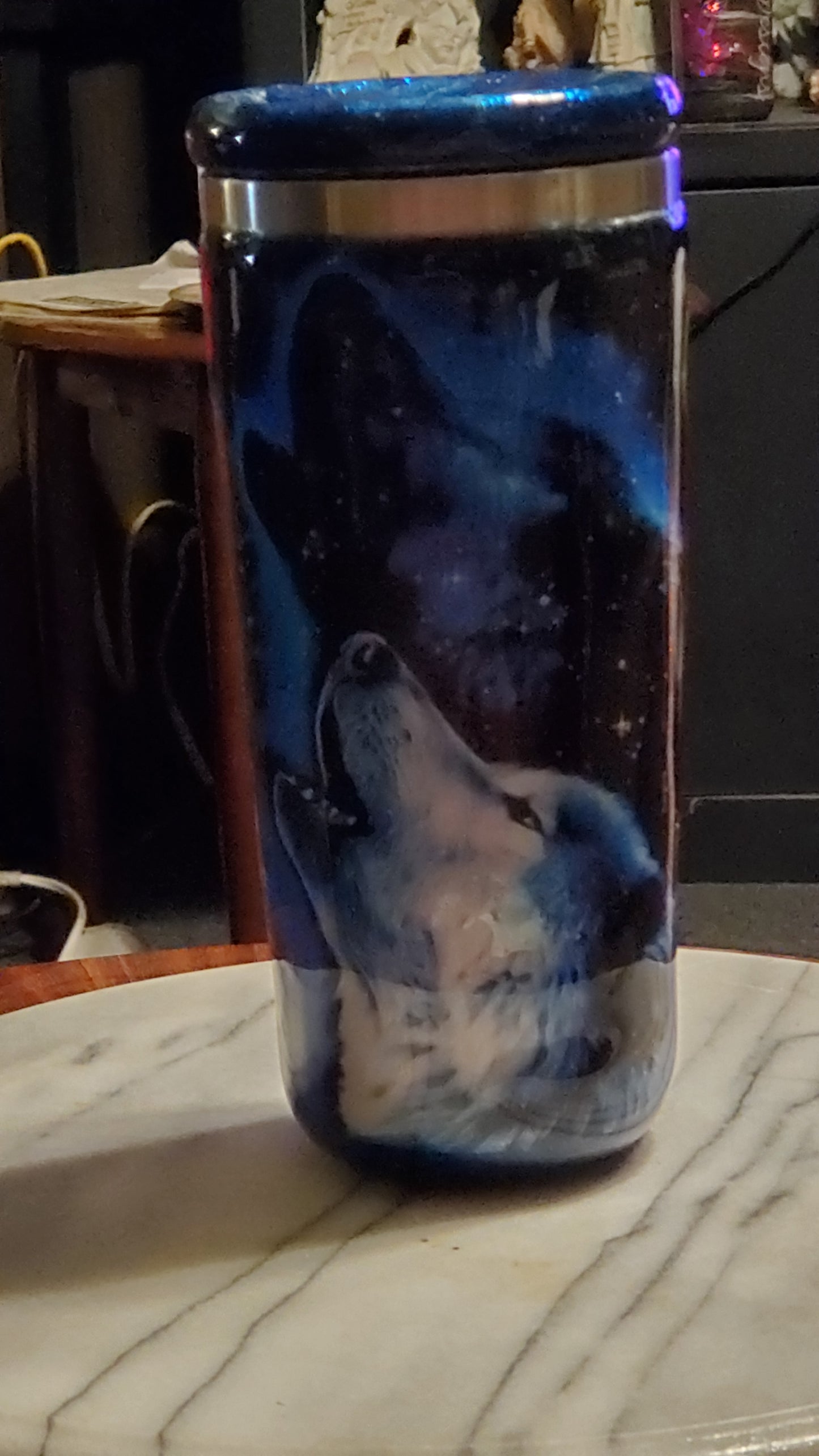 30 oz Howling at the moon stainless steel tumbler cup