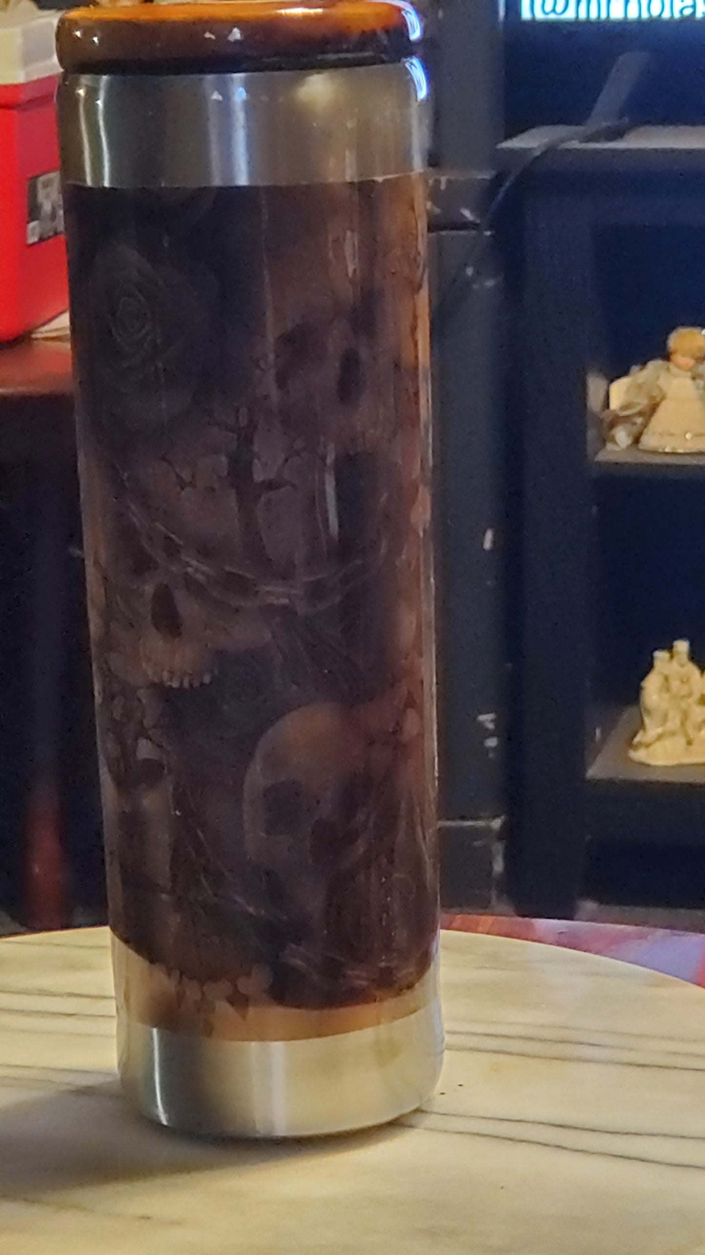 30 oz Brown Skeleton stainless steel tumbler cup