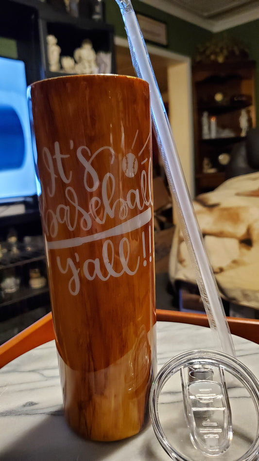 30 oz It's baseball you'll hogg stainless steel tumbler cup
