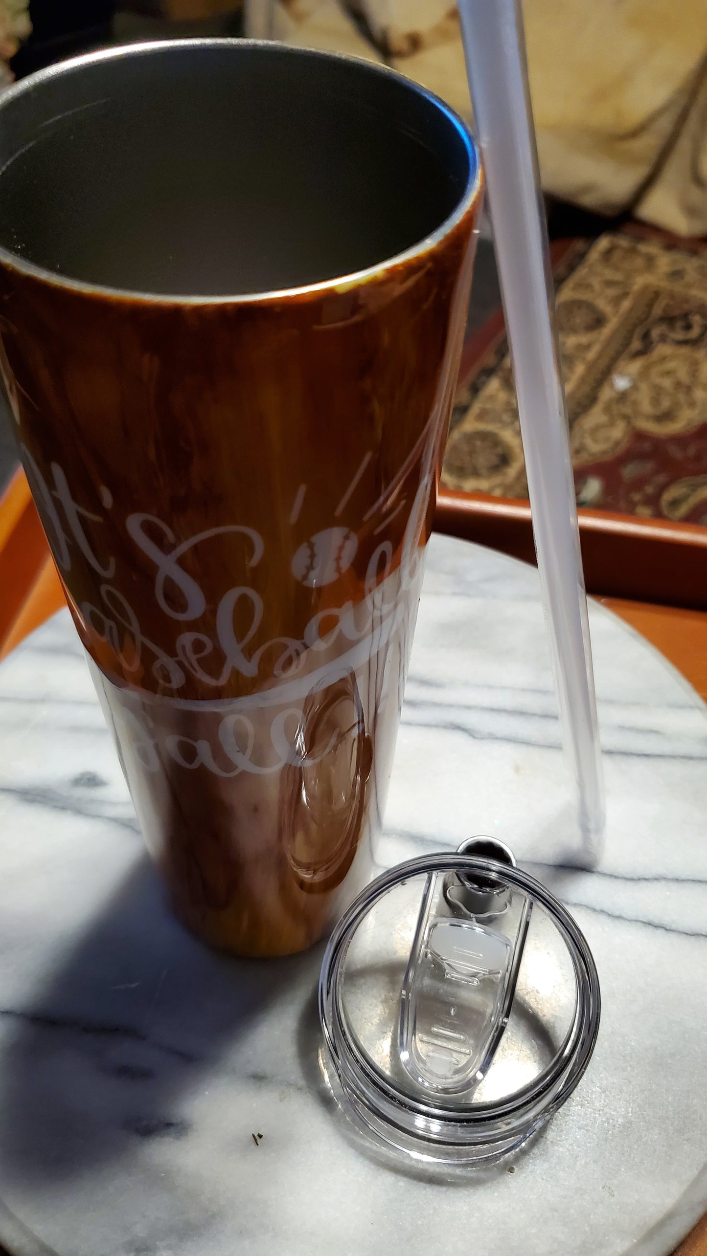 30 oz It's baseball you'll hogg stainless steel tumbler cup