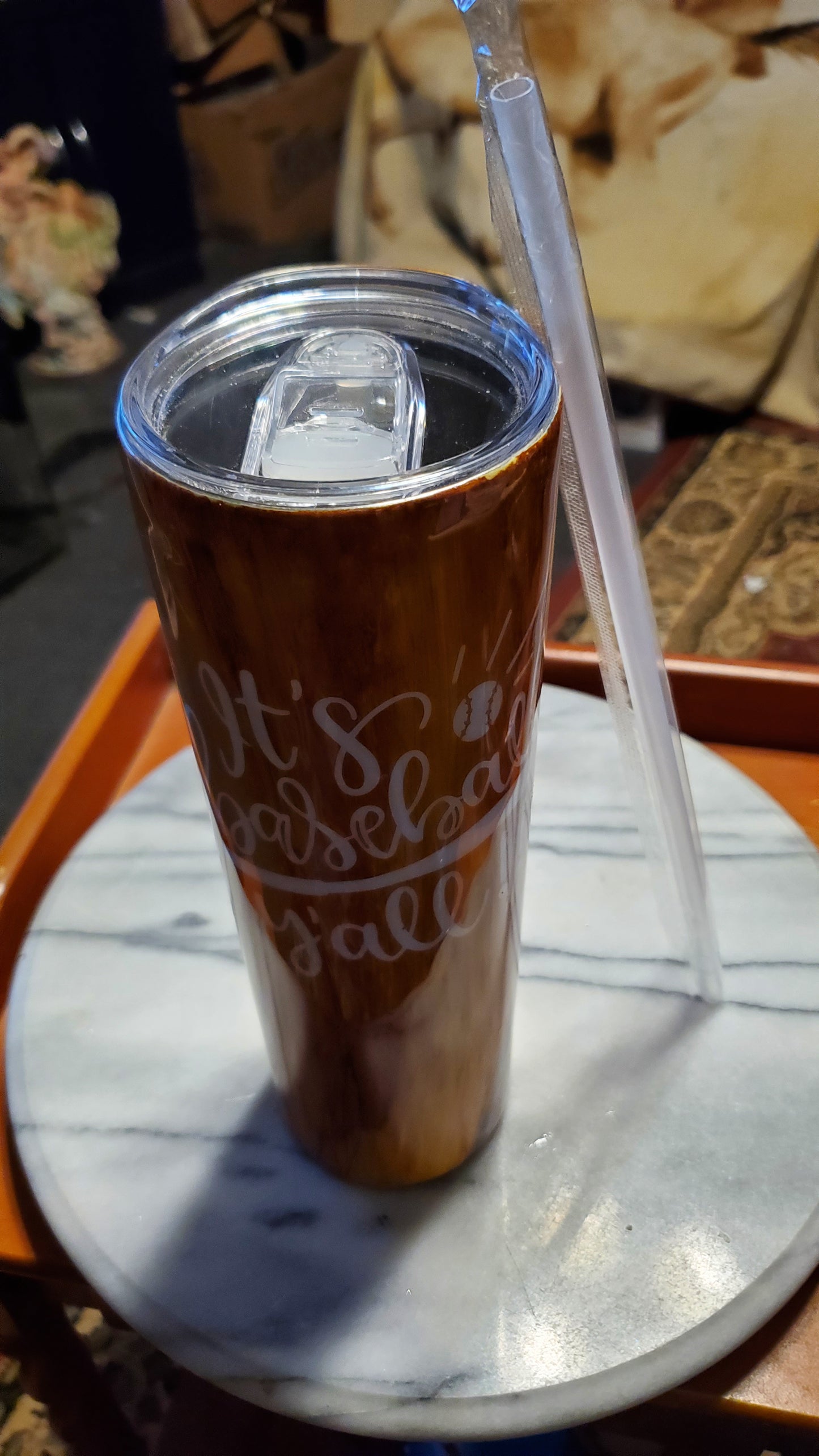 30 oz It's baseball you'll hogg stainless steel tumbler cup