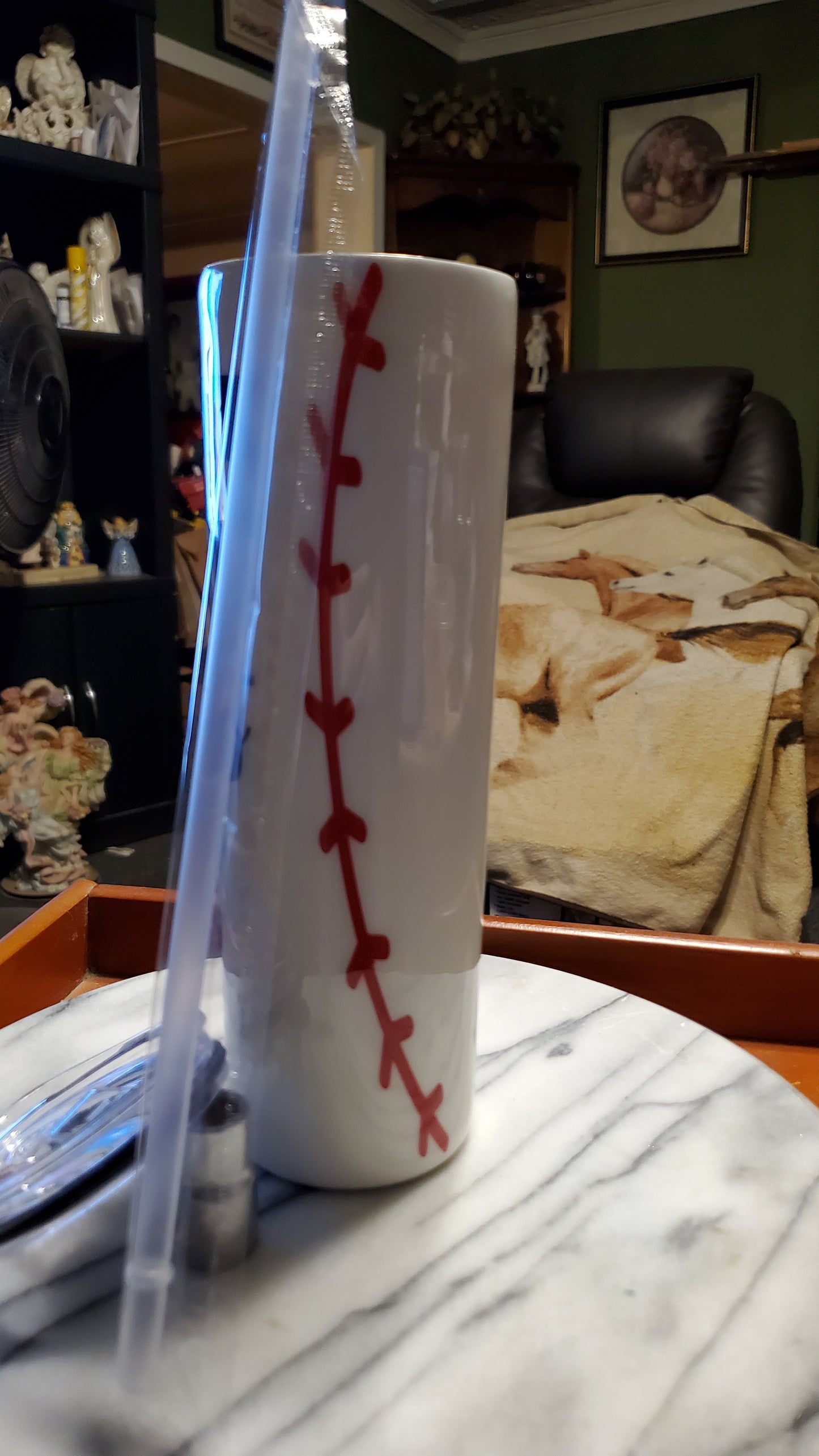 30 oz Baseball mom hogg stainless steel tumbler cup