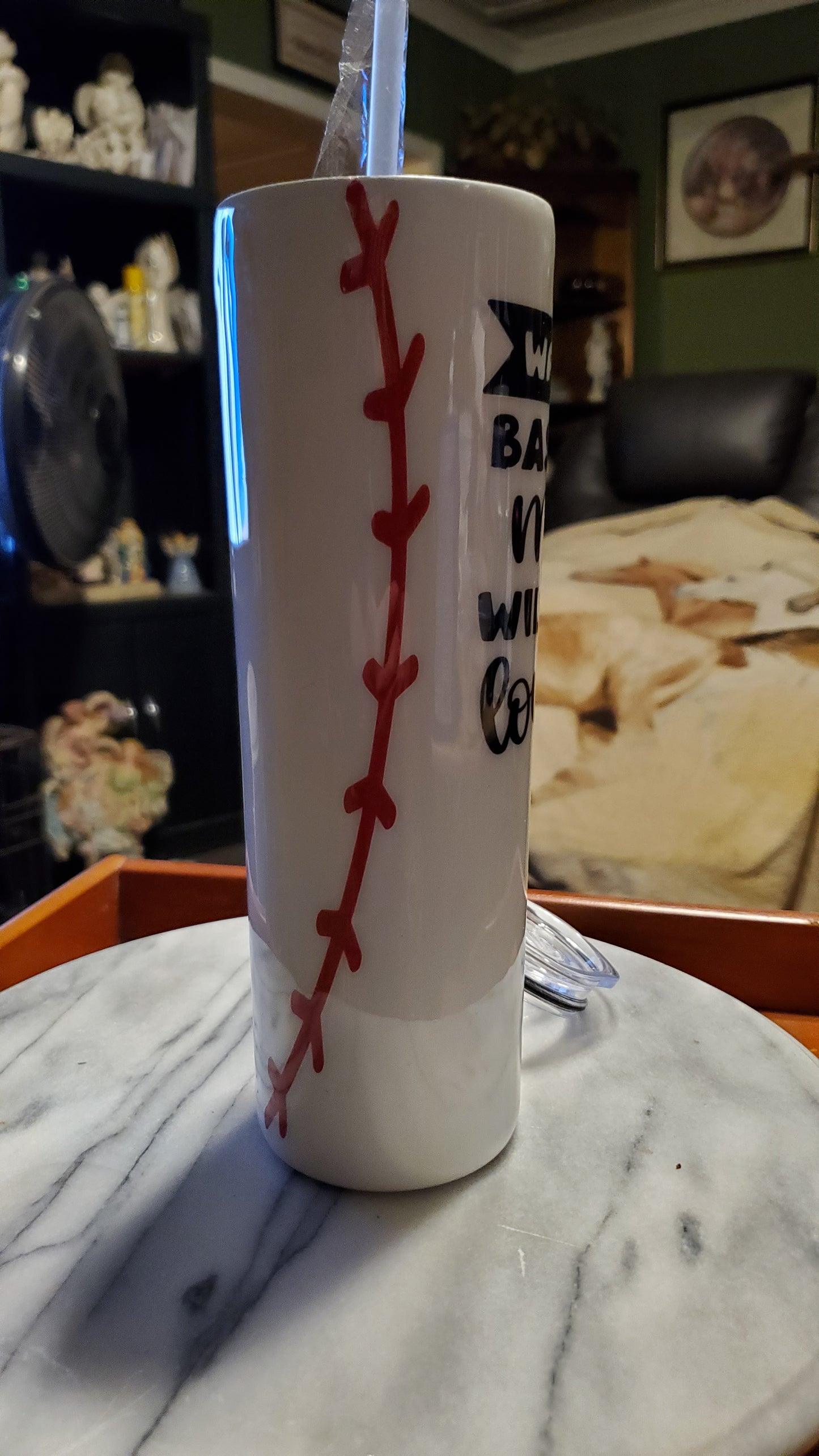 30 oz Baseball mom hogg stainless steel tumbler cup