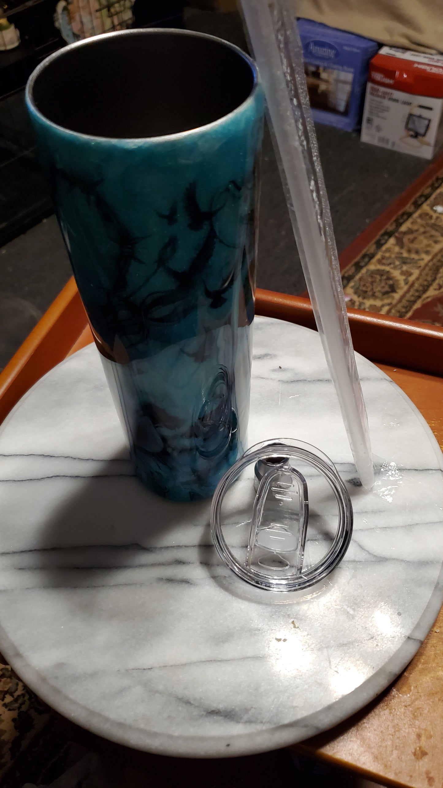 30 oz Glitter skulls and flowers stainless steel tumbler cup