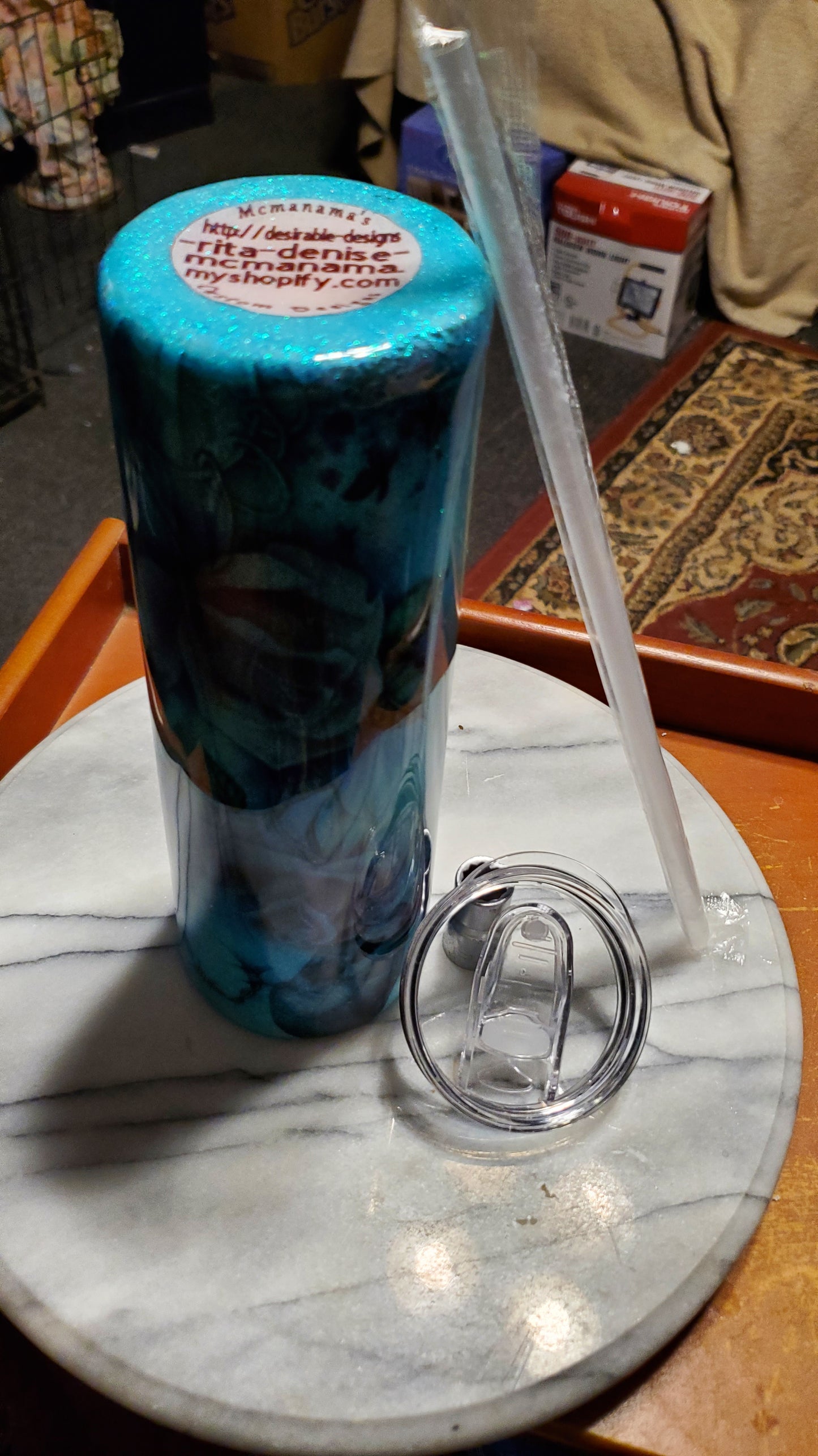 30 oz Glitter skulls and flowers stainless steel tumbler cup