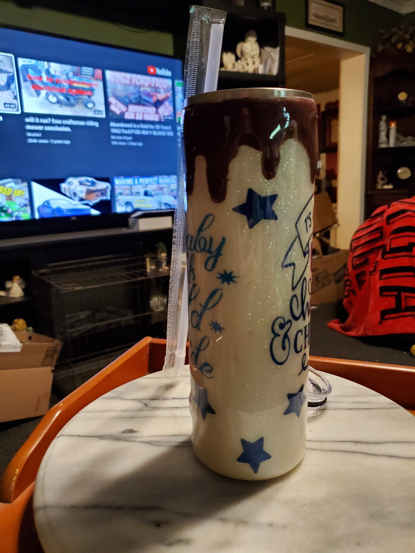 30 oz It's all about hot chocolate and Christmas Stainless steel hogg tumbler cup
