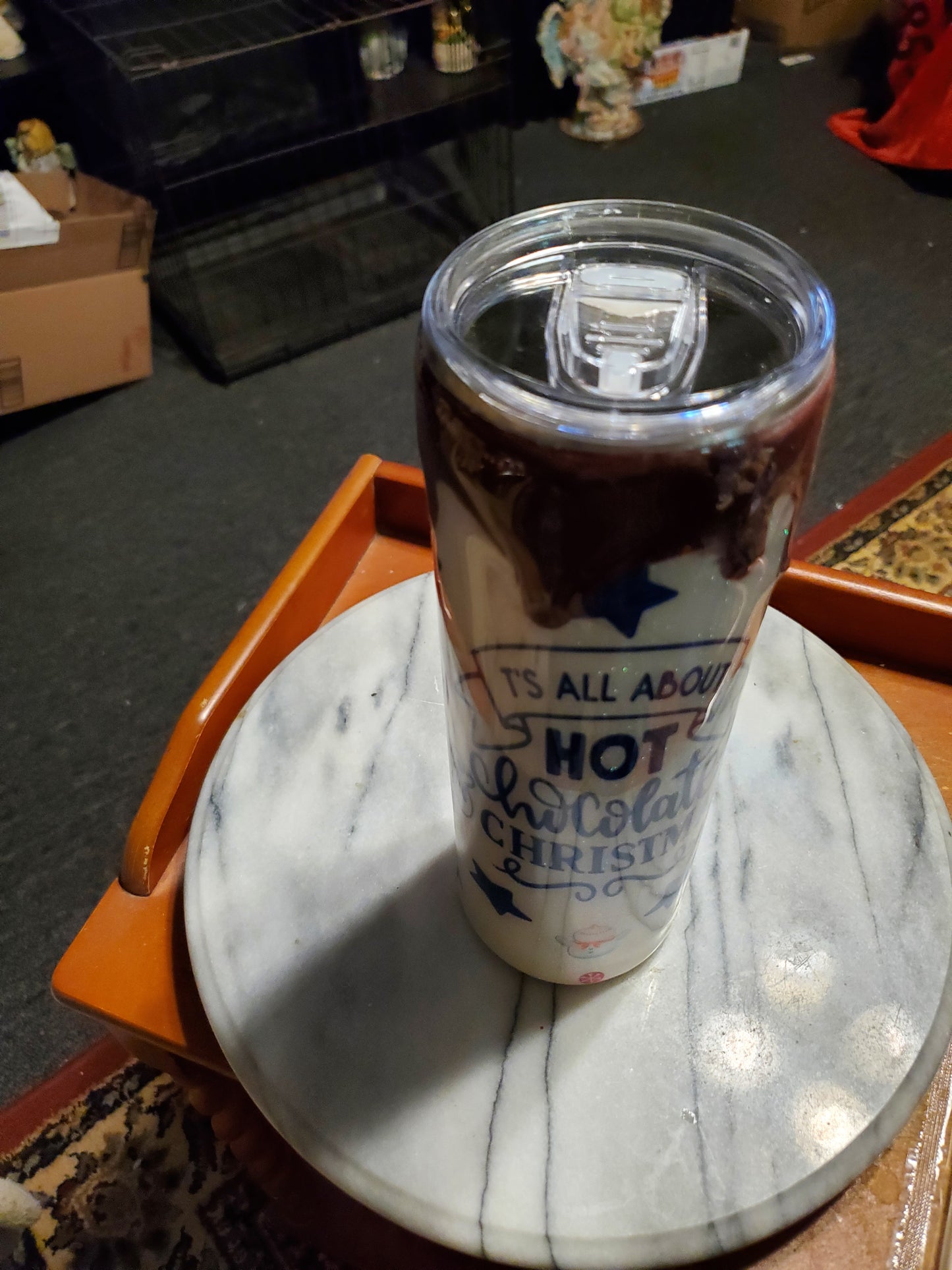 30 oz It's all about hot chocolate and Christmas Stainless steel hogg tumbler cup