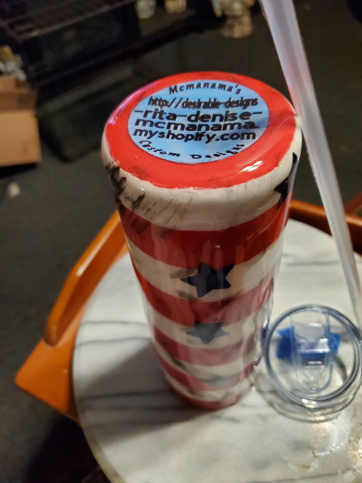 30 oz Destressed Support our troops American Flag stainless steel hogg tumbler cup