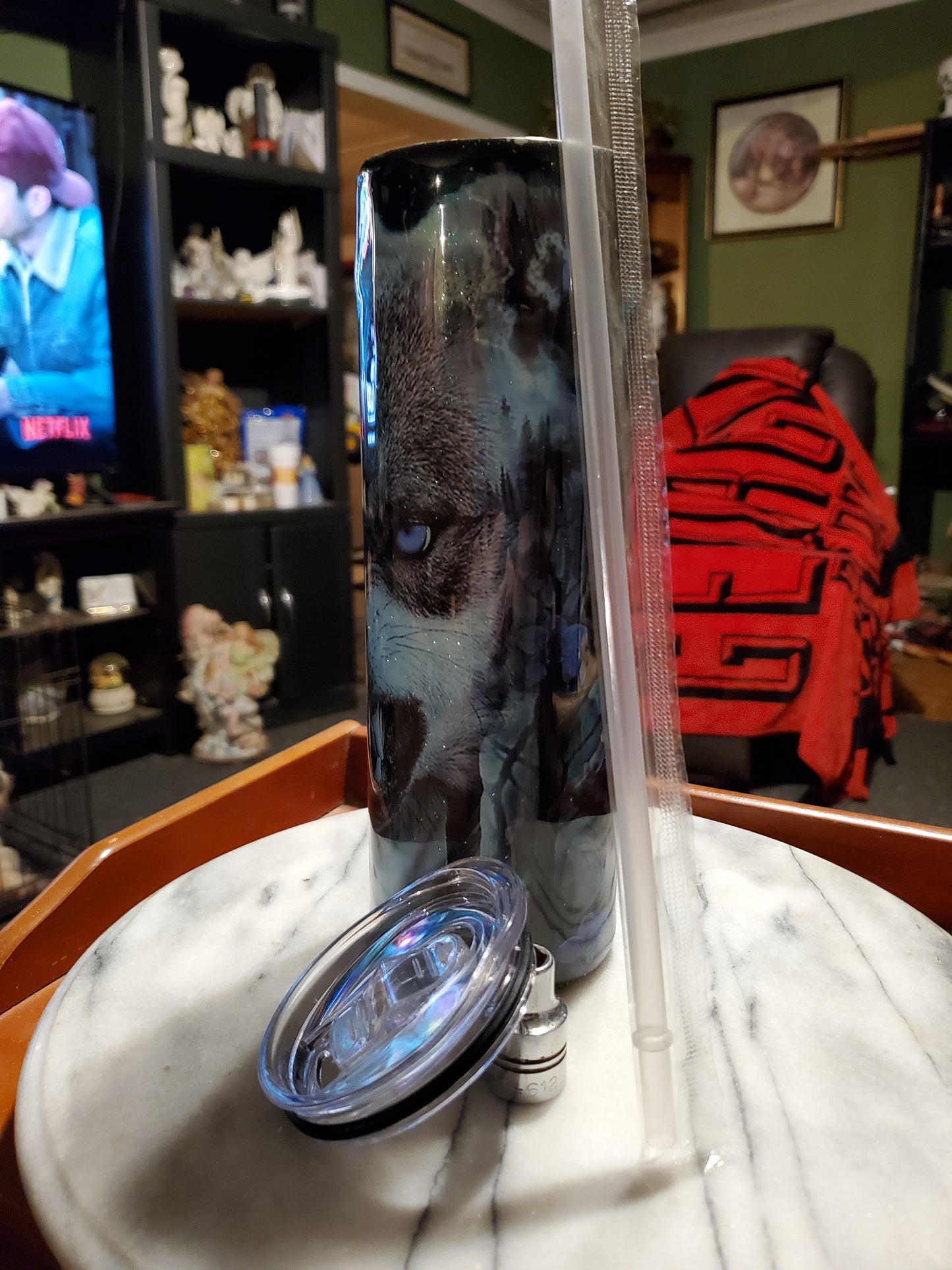 30 oz Wolf and Tiger stanless steel hogg tumbler
