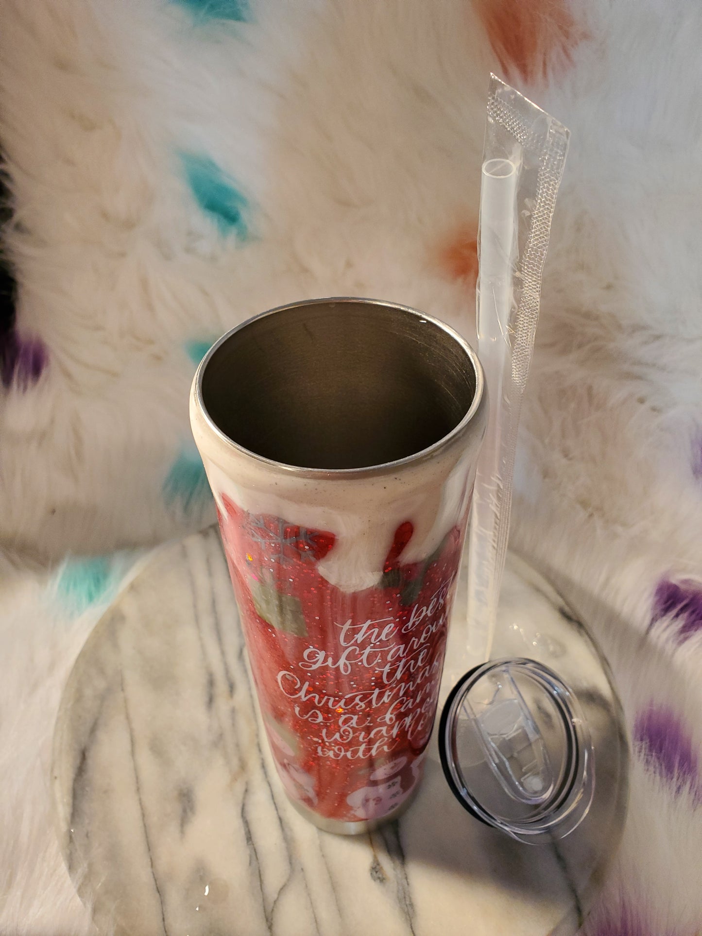 30oz christmas double wall stainless steel tumbler cup.