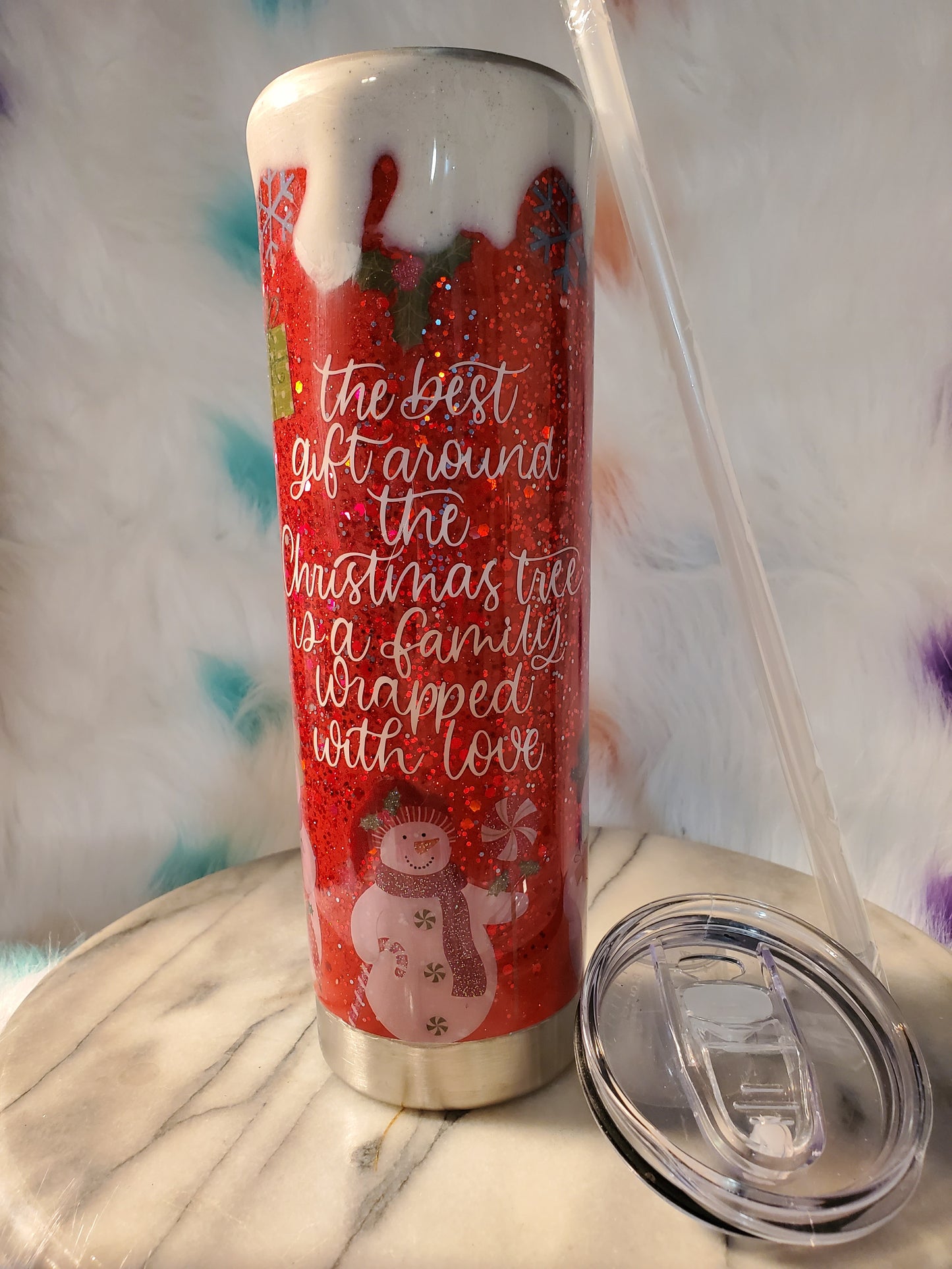 30oz christmas double wall stainless steel tumbler cup.