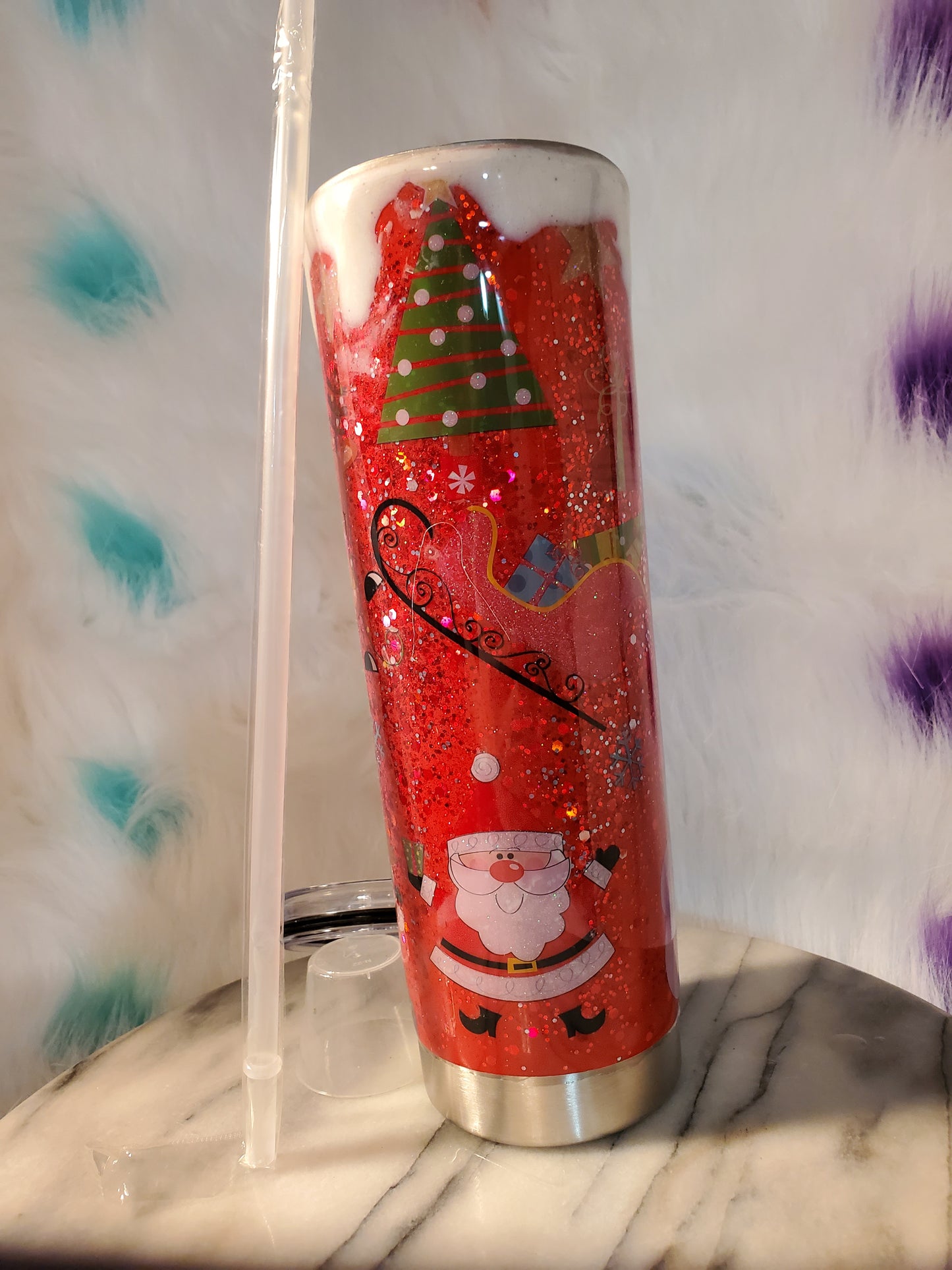30oz christmas double wall stainless steel tumbler cup.