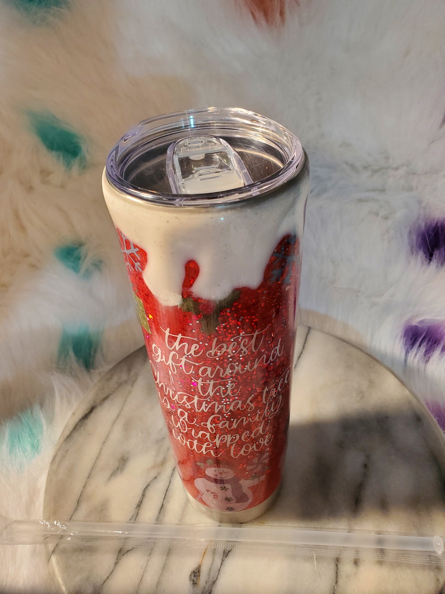 30oz christmas double wall stainless steel tumbler cup.