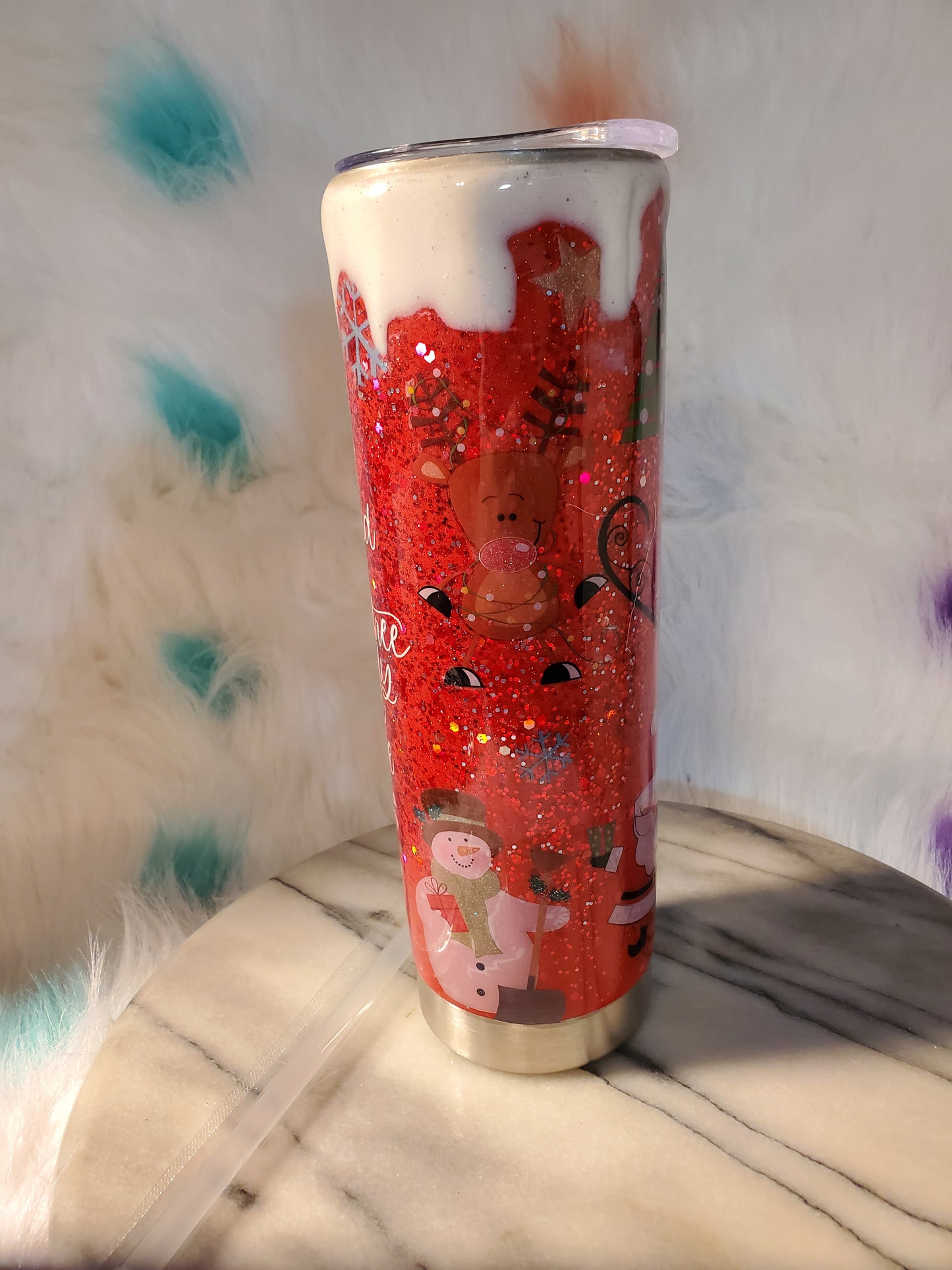 30oz christmas double wall stainless steel tumbler cup.