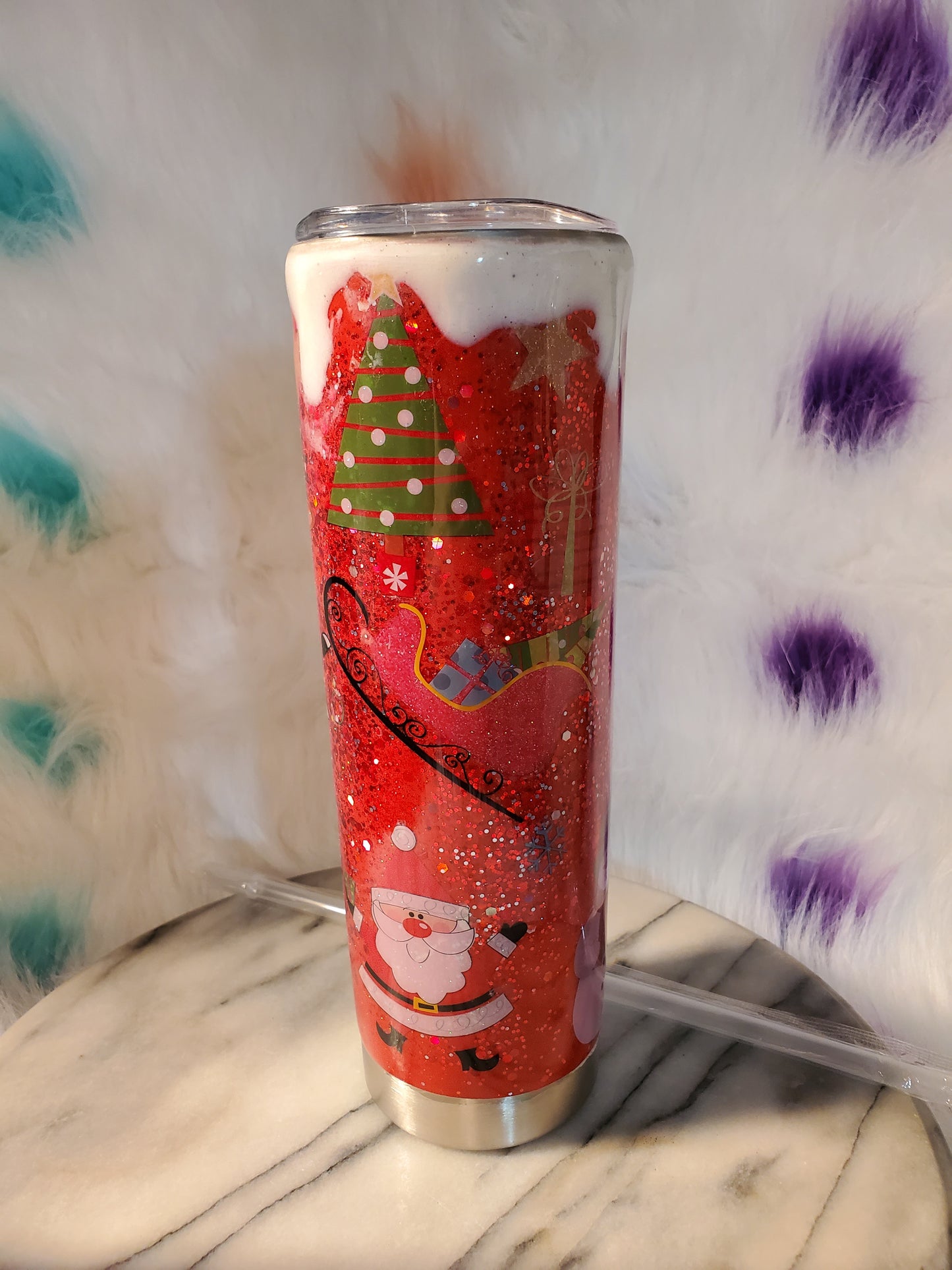 30oz christmas double wall stainless steel tumbler cup.