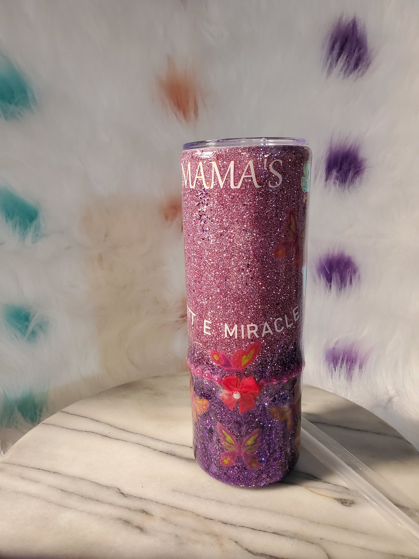 20oz Mama's little miracle double wall stainless steel tumbler cup