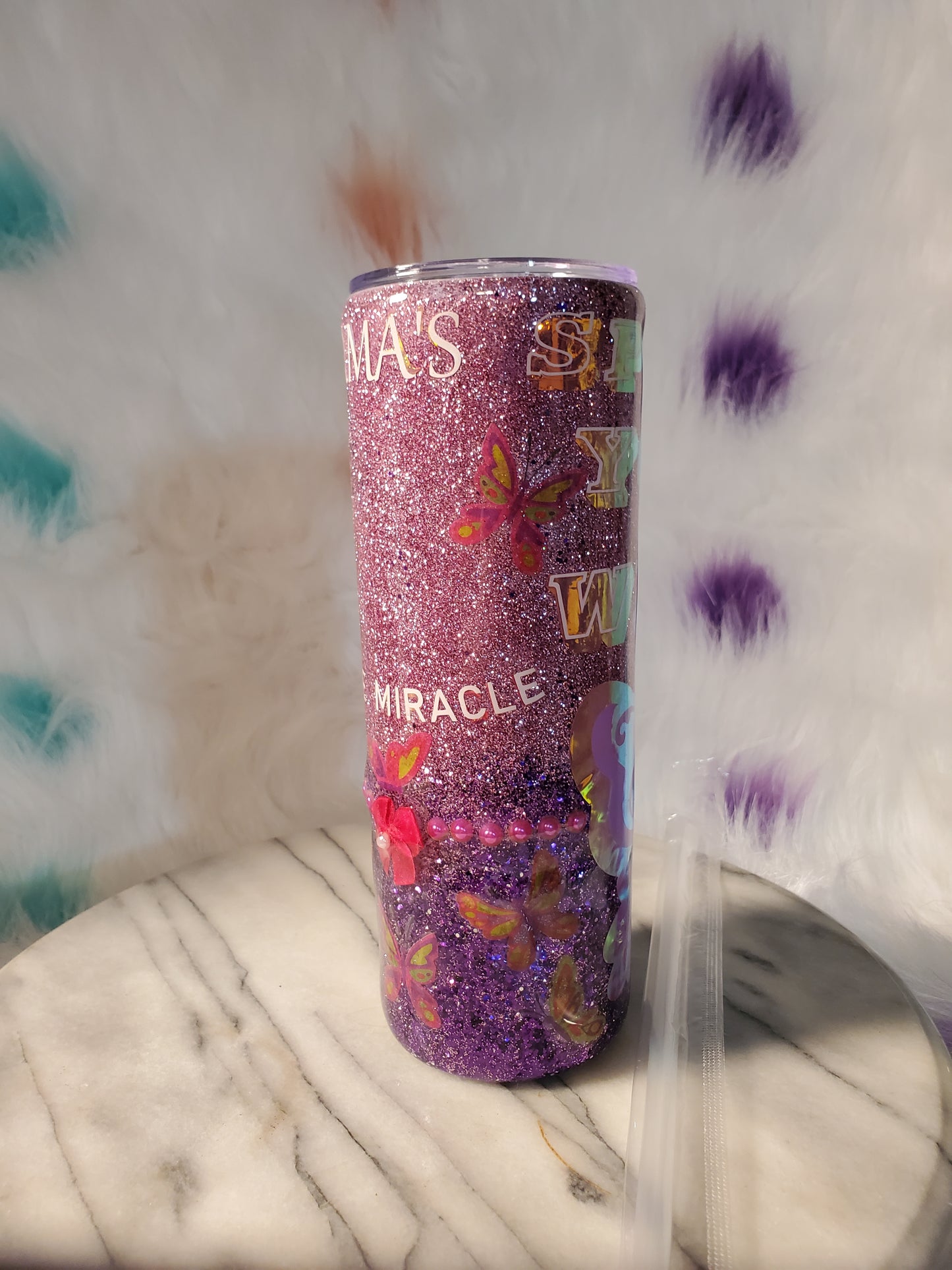 20oz Mama's little miracle double wall stainless steel tumbler cup