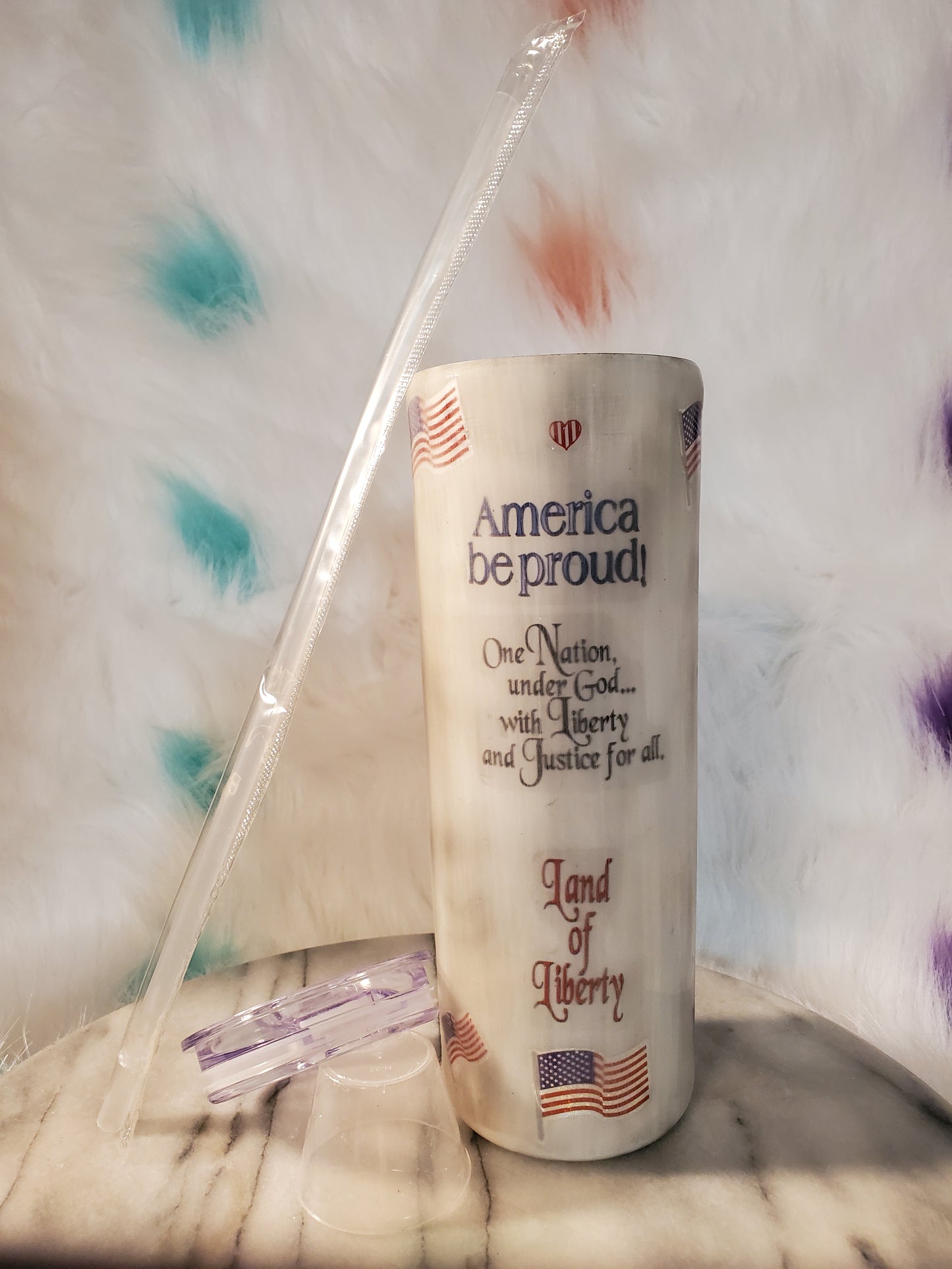 30 oz Support our troops double wall stainless steel tumbler cup
