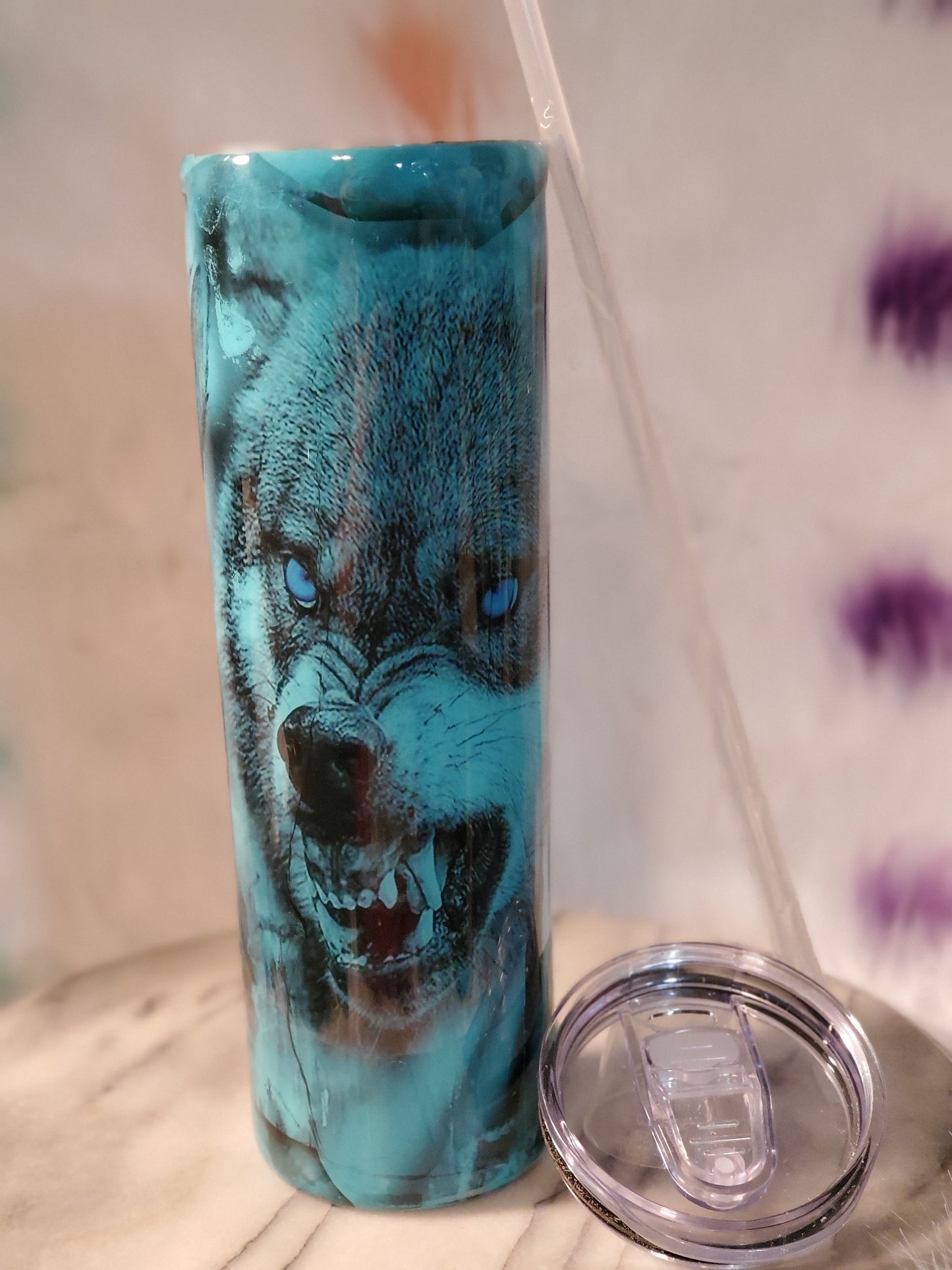 30 oz Beware of the wolf double wall stainless steel tumbler cup