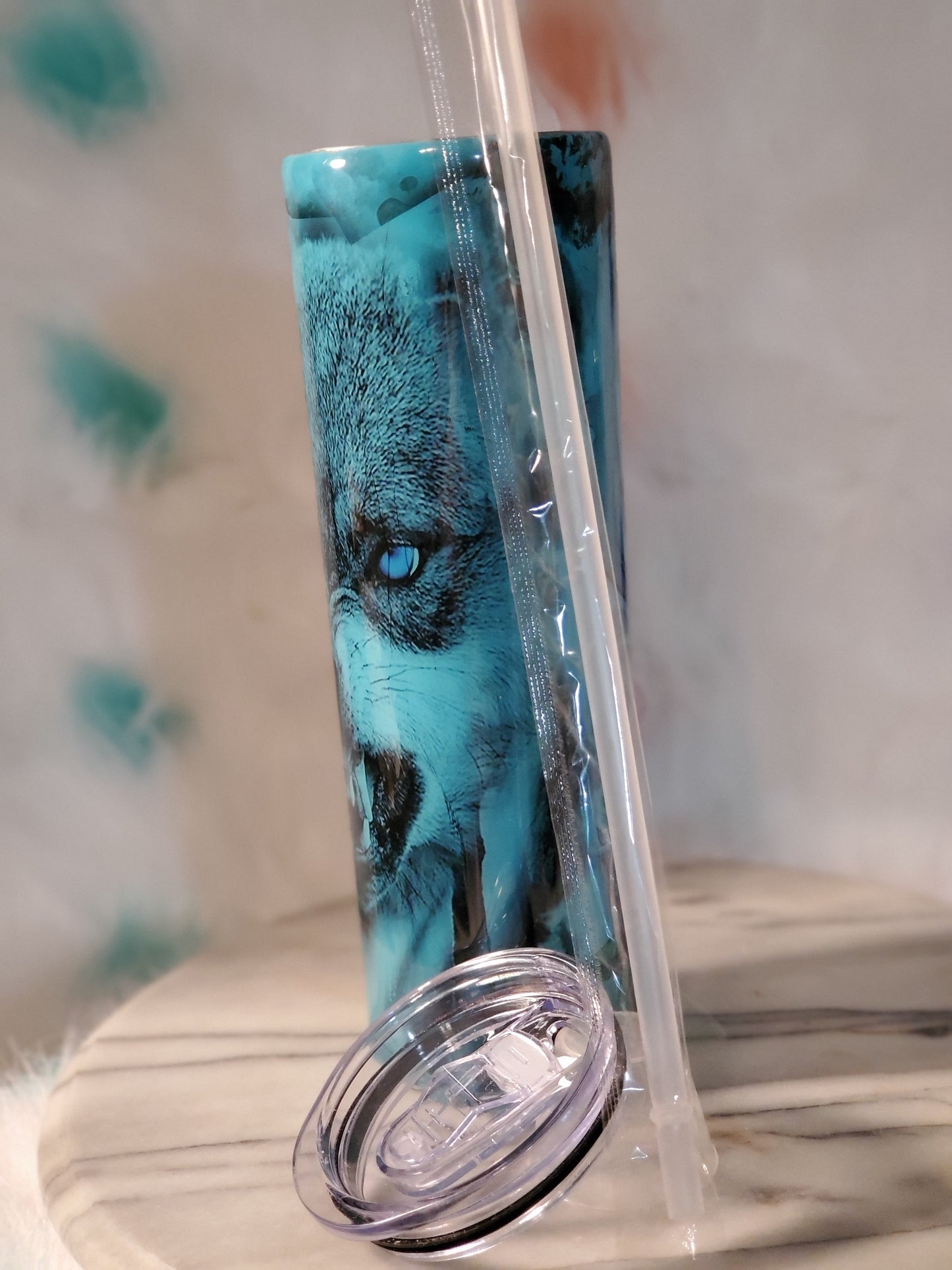 30 oz Beware of the wolf double wall stainless steel tumbler cup