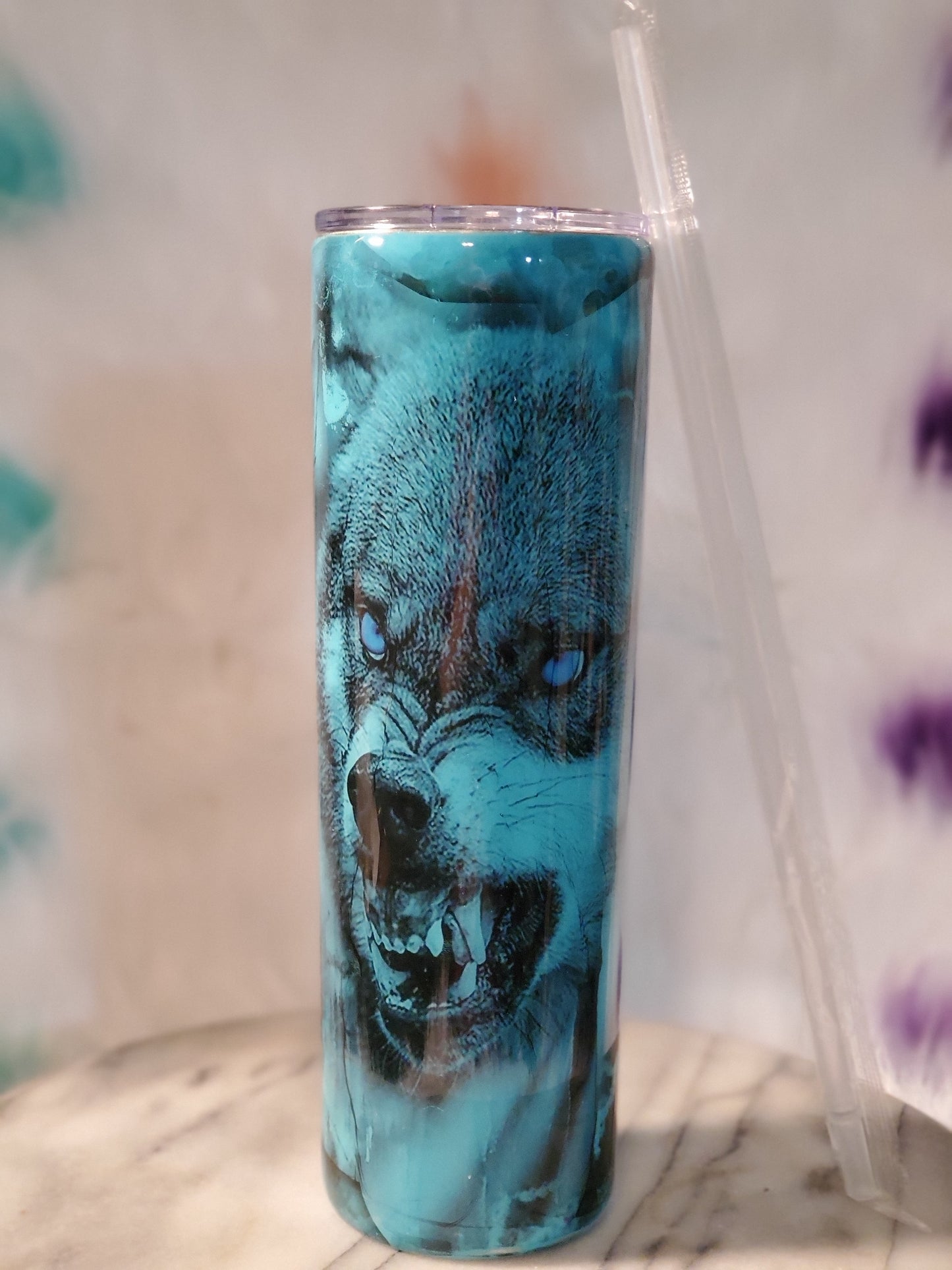 30 oz Beware of the wolf double wall stainless steel tumbler cup