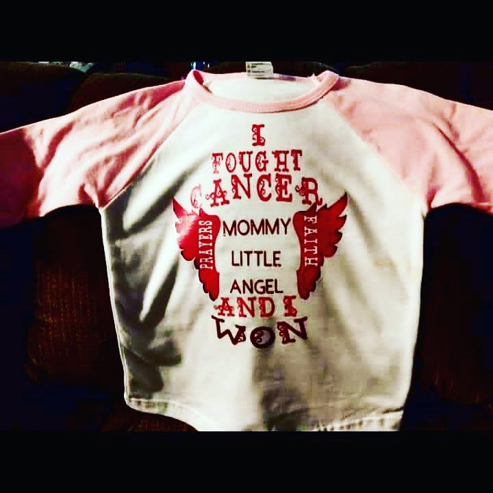 I fought Cancer little girl's shirt