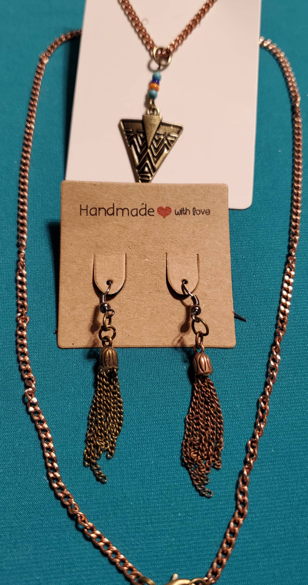 Bronze plated arrowhead necklace